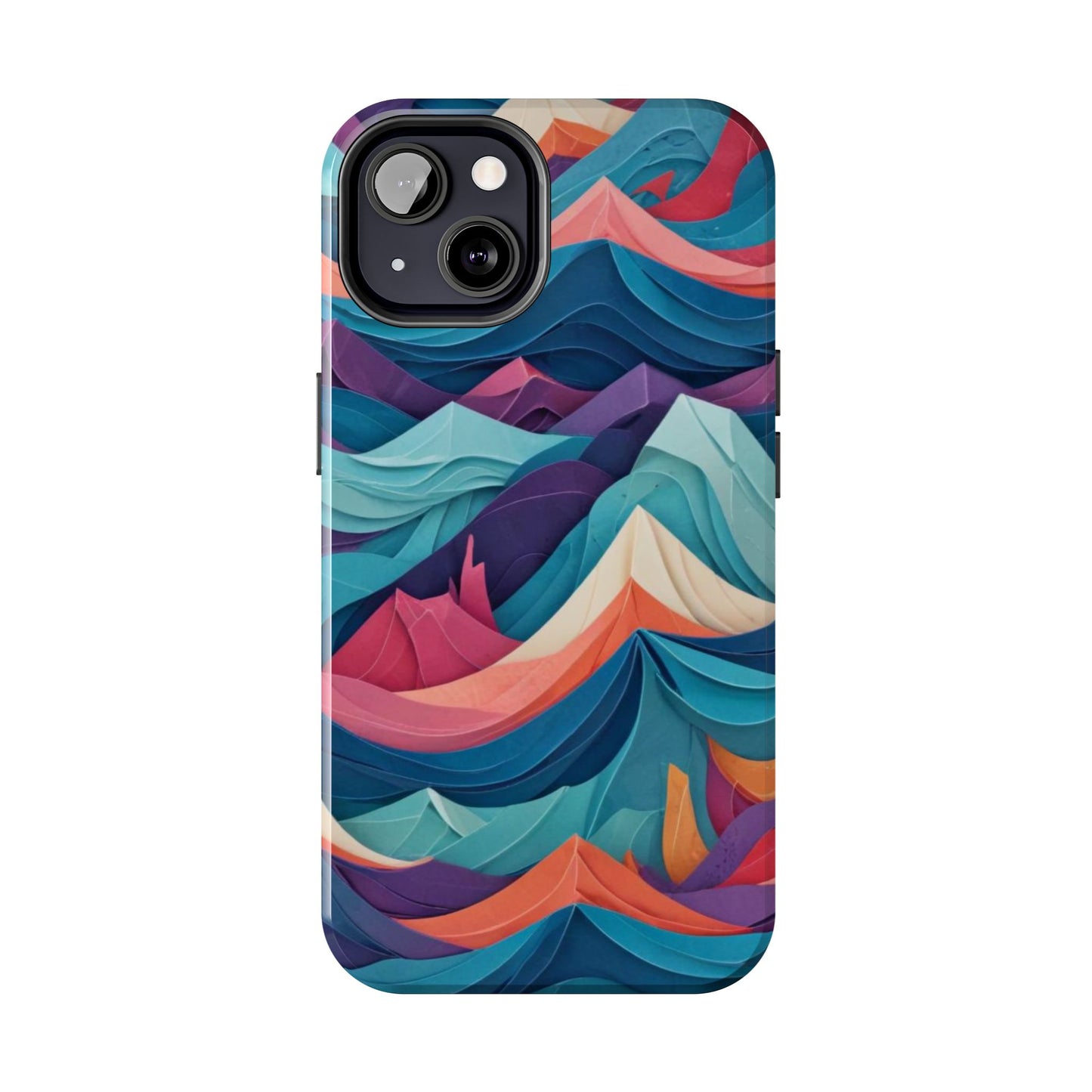 Aqua Turquoise Fabric Pattern –Tough Phone Case