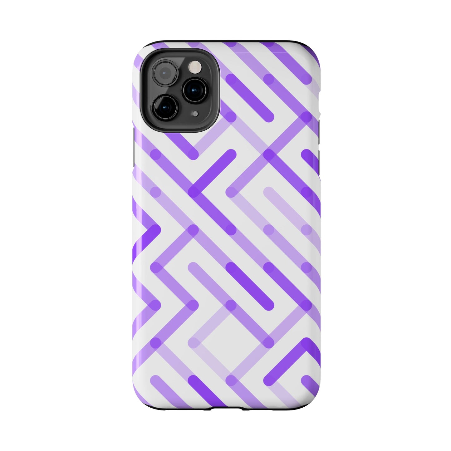 Purple Geometric Maze Tough Phone Case