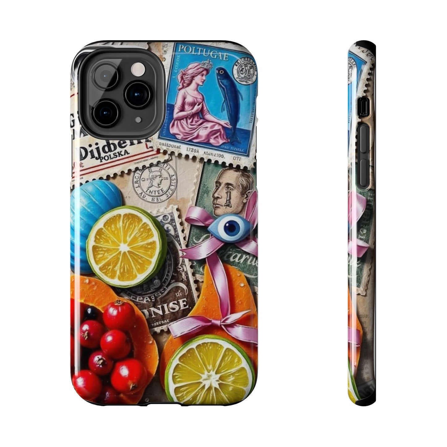 "Vibrant Collage: Travel, Culture, and Citrus Tough Phone Case"