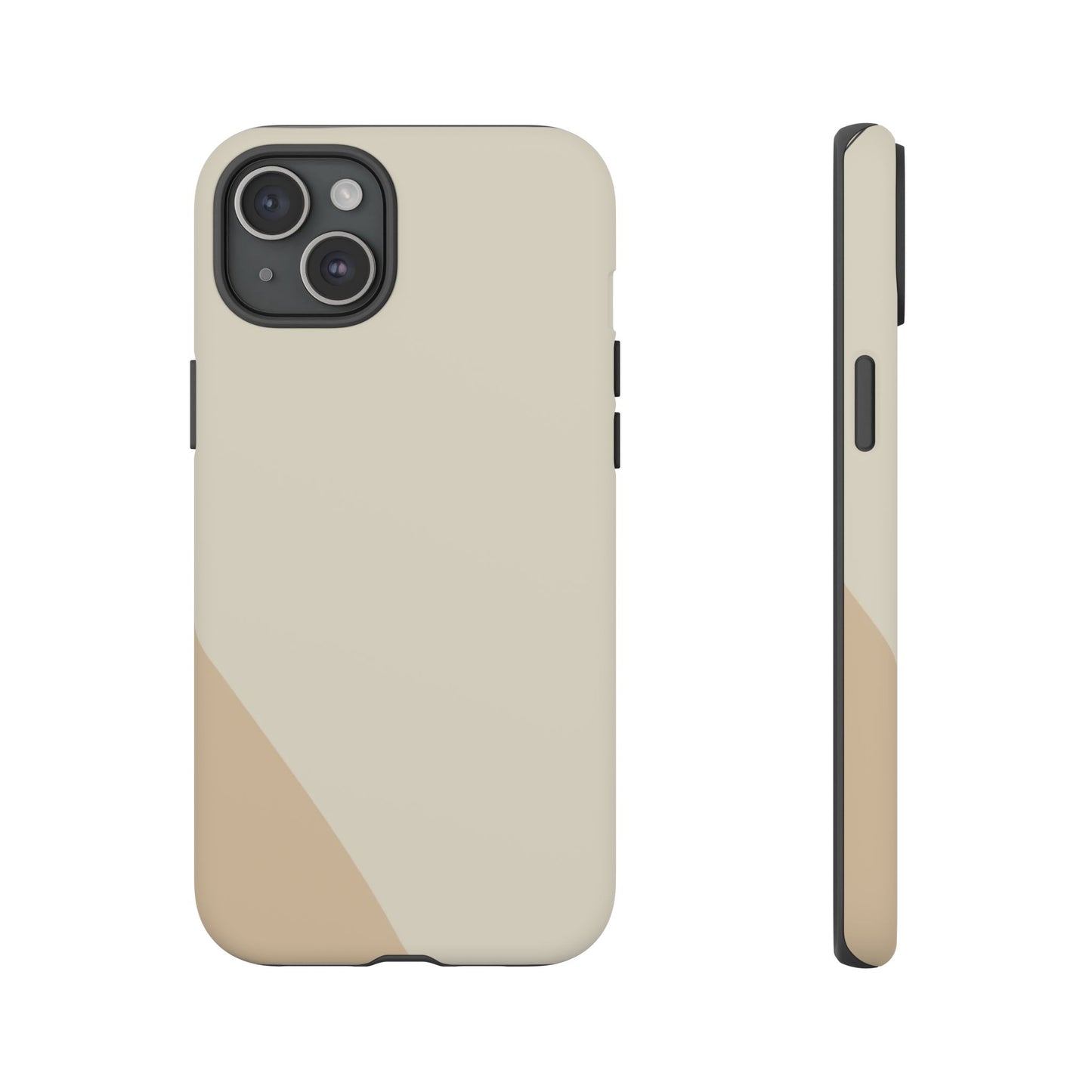 Minimalist Two-Tone Beige Tough Phone Case