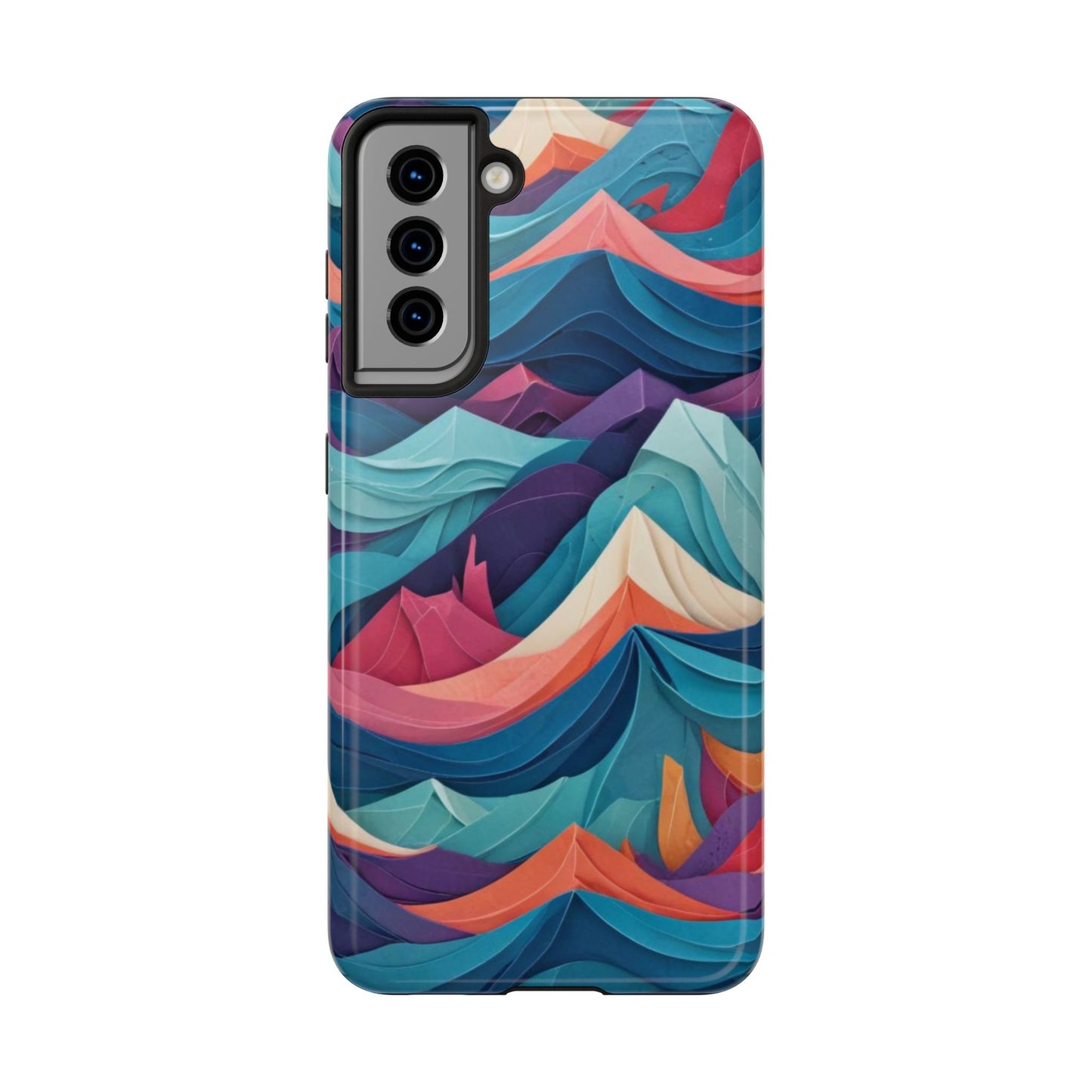 Aqua Turquoise Fabric Pattern –Tough Phone Case