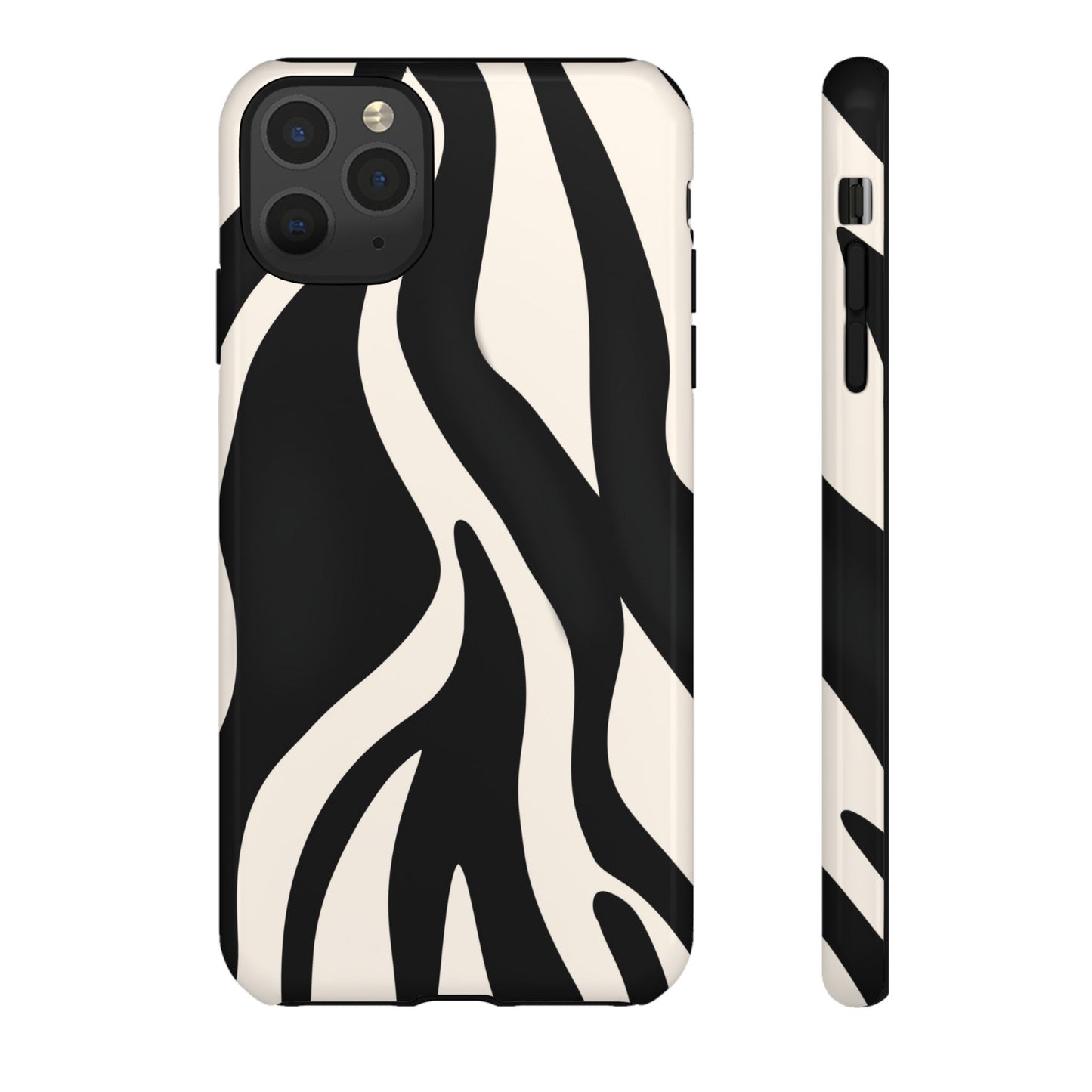 "Monochrome Waves: Zebra-Inspired Elegance Tough Case"