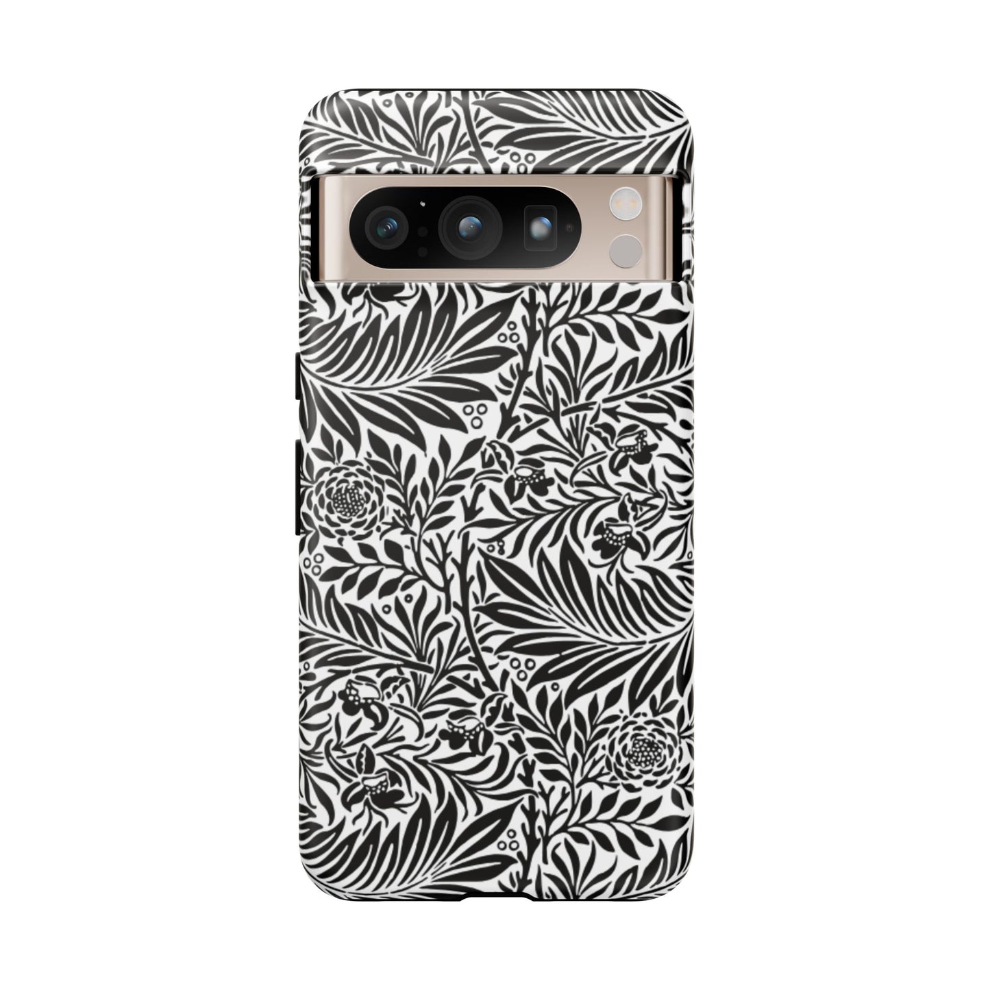 Black and White Botanical Floral Tough Phone Case