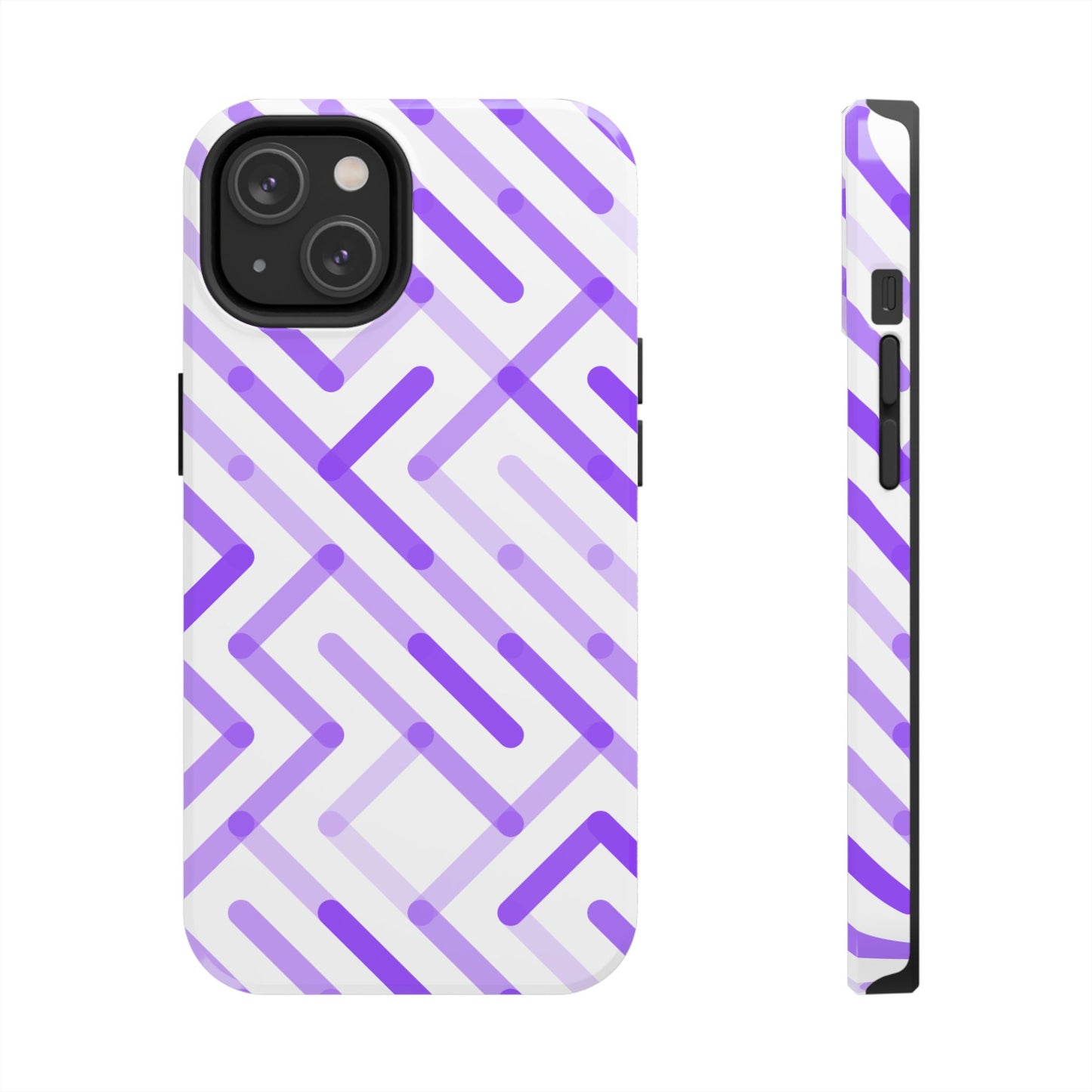 Purple Geometric Maze Tough Phone Case