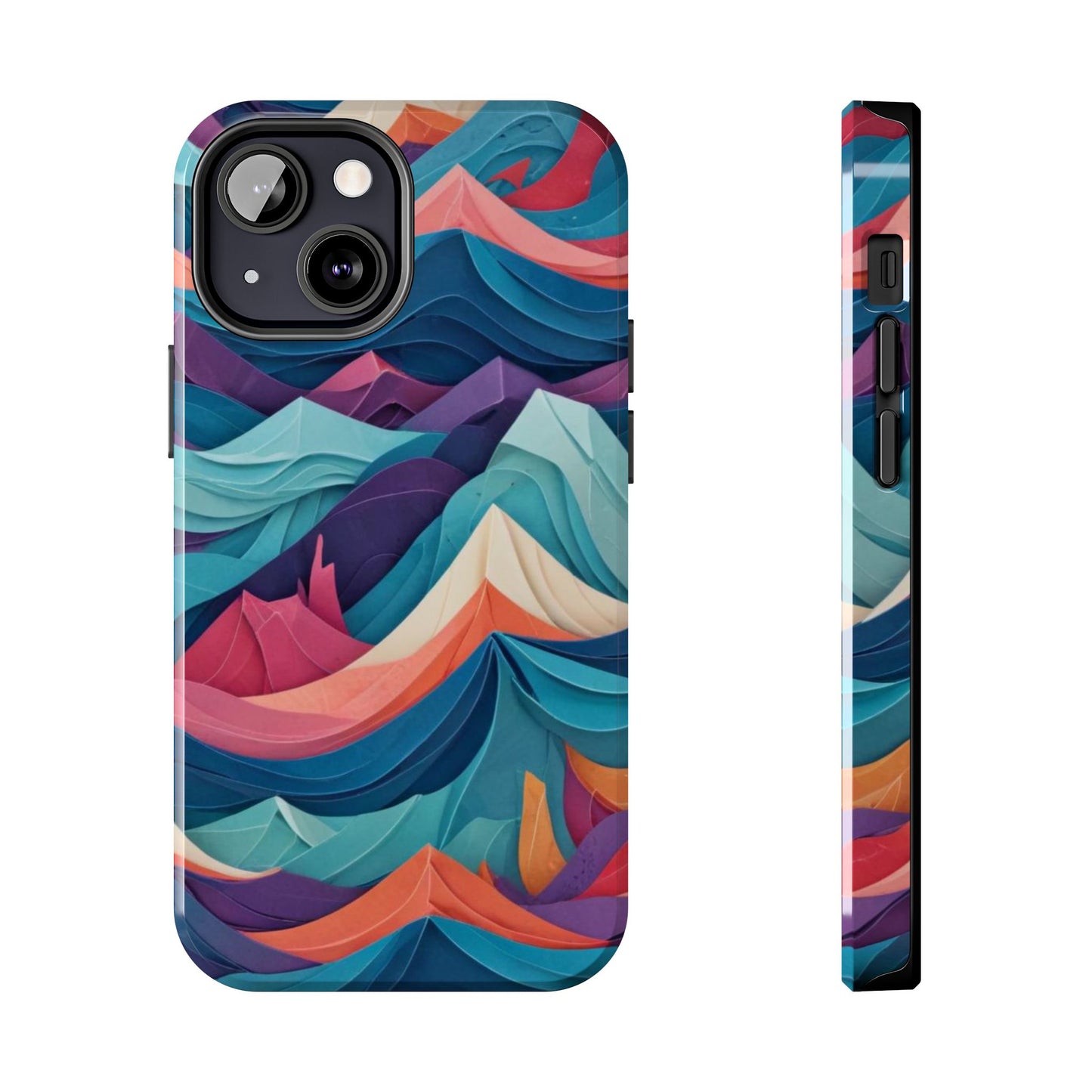 Aqua Turquoise Fabric Pattern –Tough Phone Case