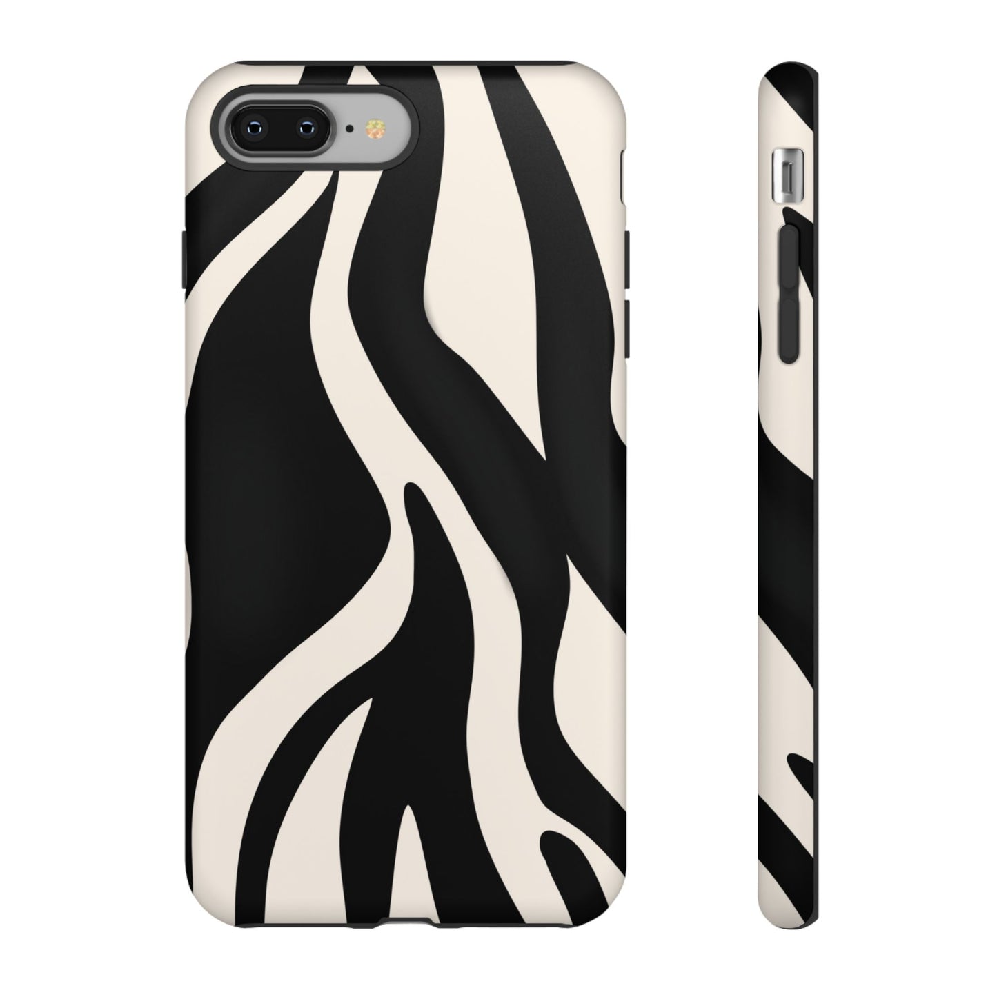 "Monochrome Waves: Zebra-Inspired Elegance Tough Case"