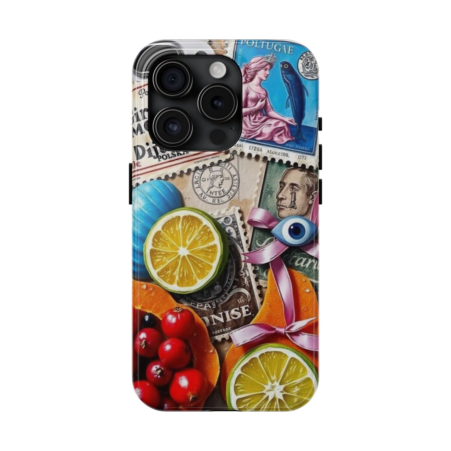 "Vibrant Collage: Travel, Culture, and Citrus Tough Phone Case"