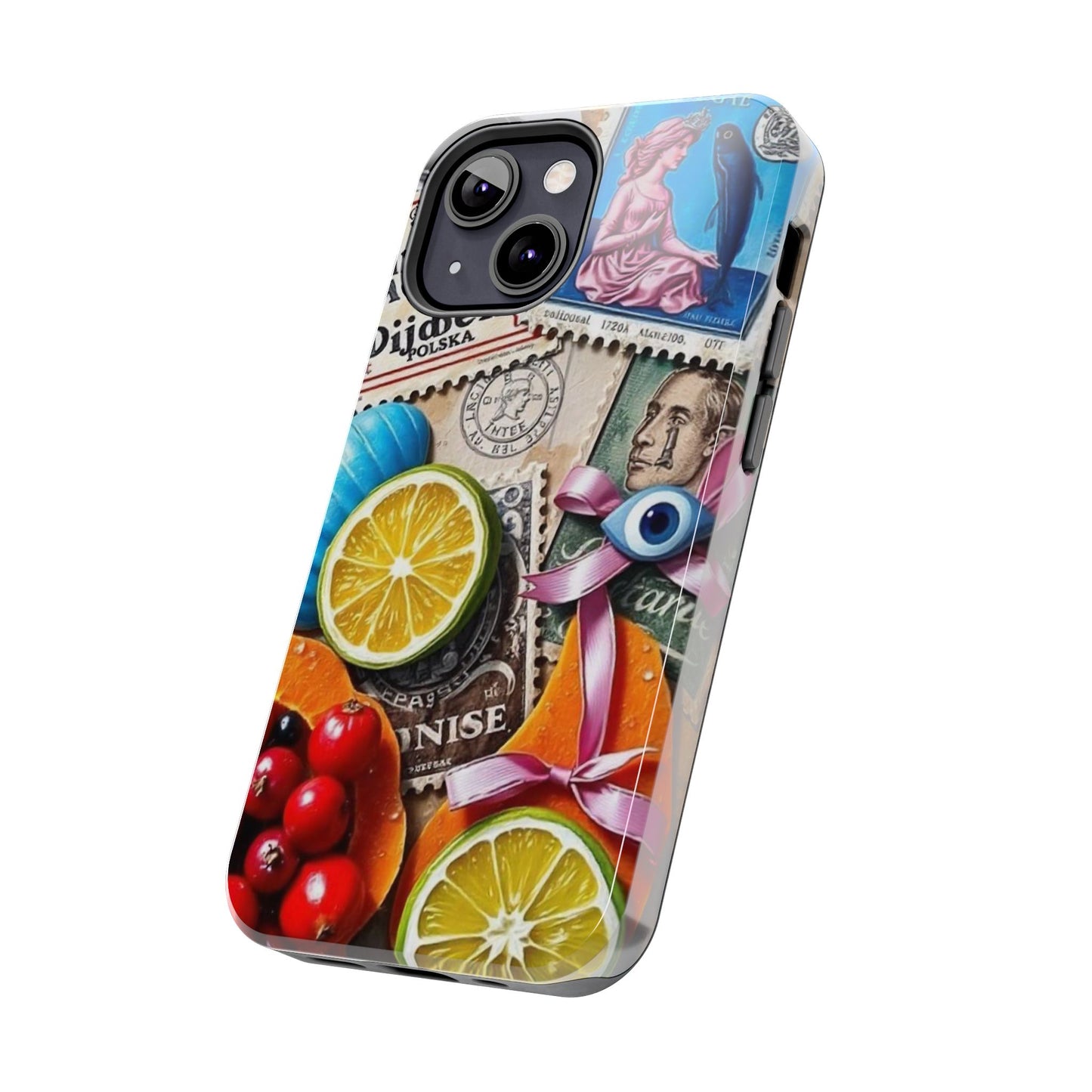 "Vibrant Collage: Travel, Culture, and Citrus Tough Phone Case"