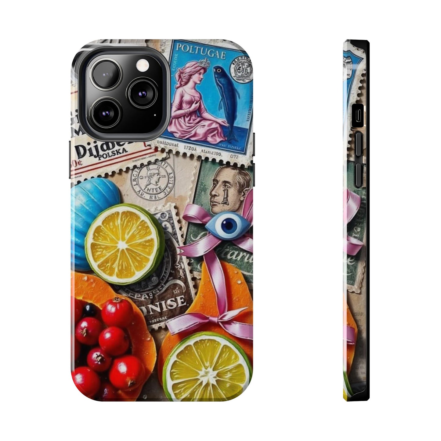 "Vibrant Collage: Travel, Culture, and Citrus Tough Phone Case"