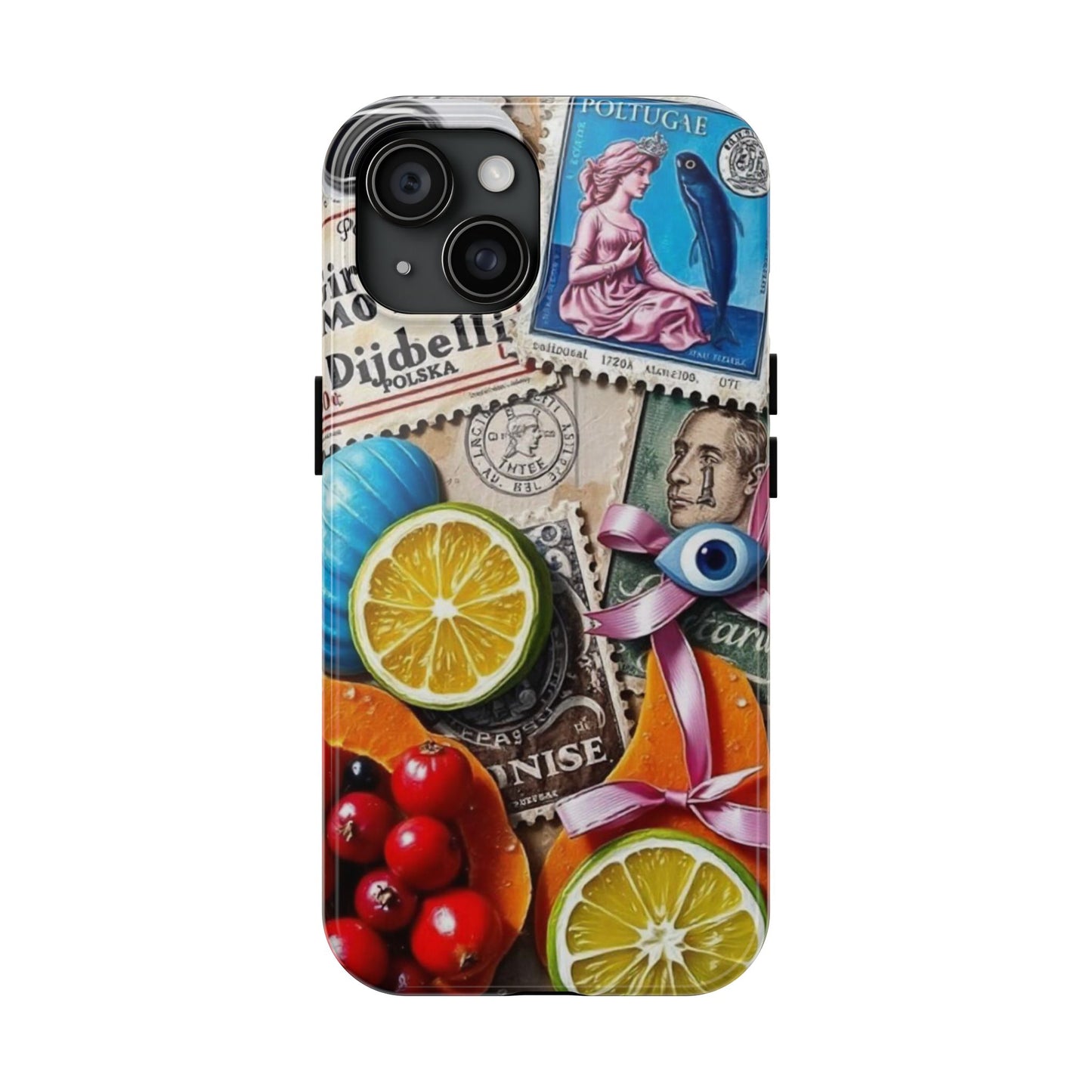 "Vibrant Collage: Travel, Culture, and Citrus Tough Phone Case"