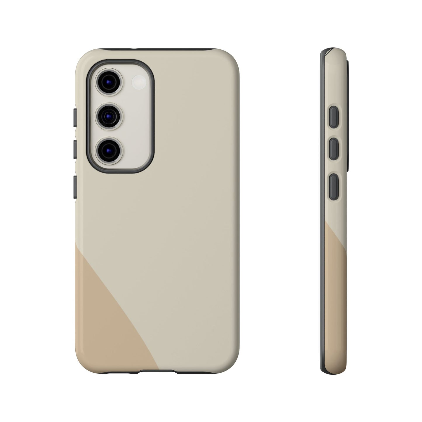 Minimalist Two-Tone Beige Tough Phone Case