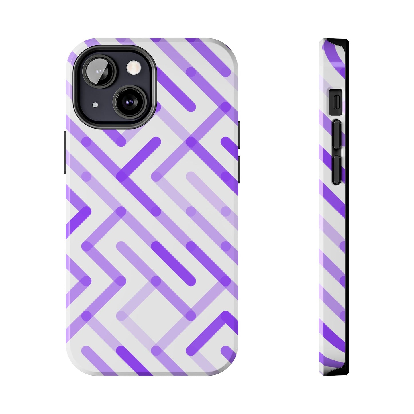 Purple Geometric Maze Tough Phone Case