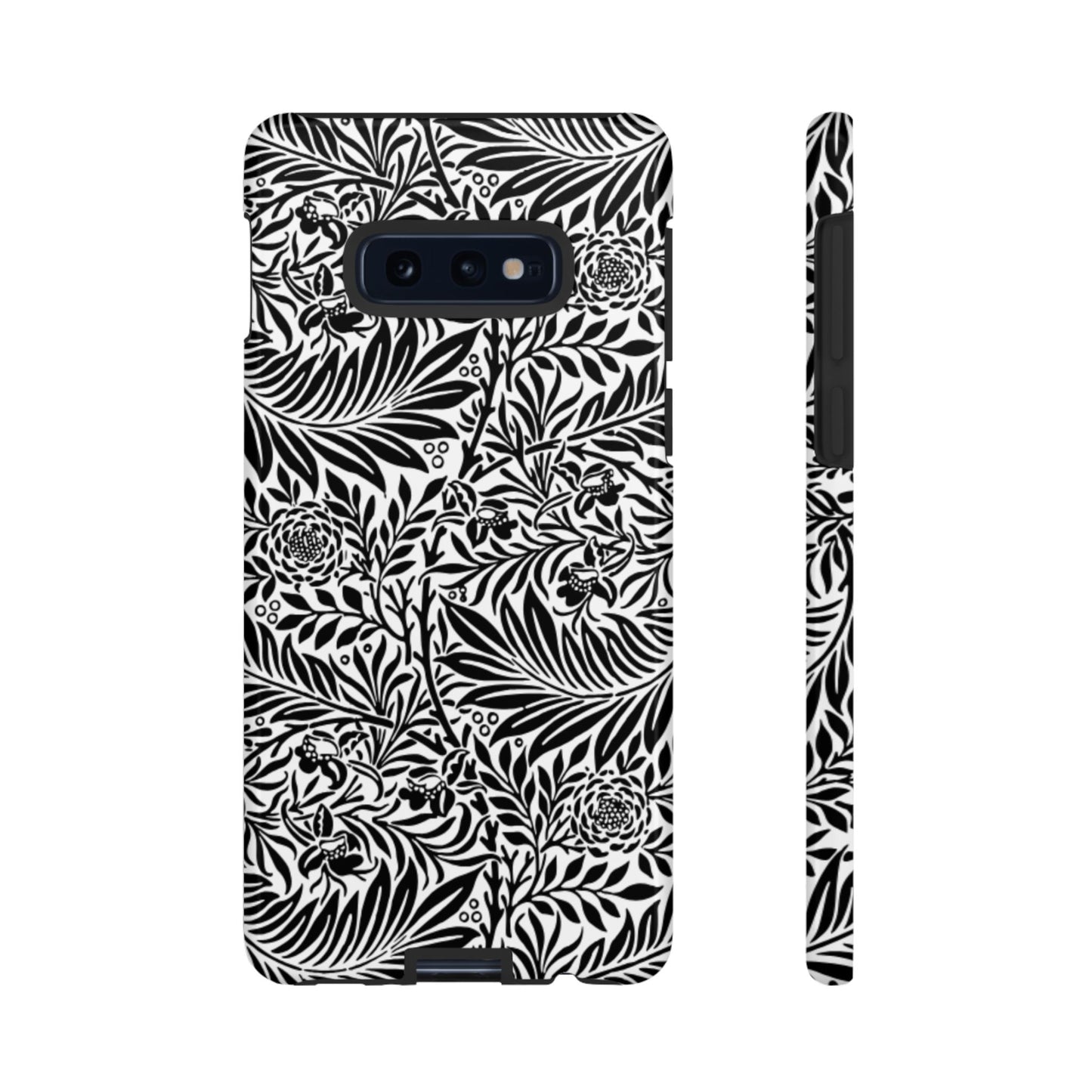 Black and White Botanical Floral Tough Phone Case