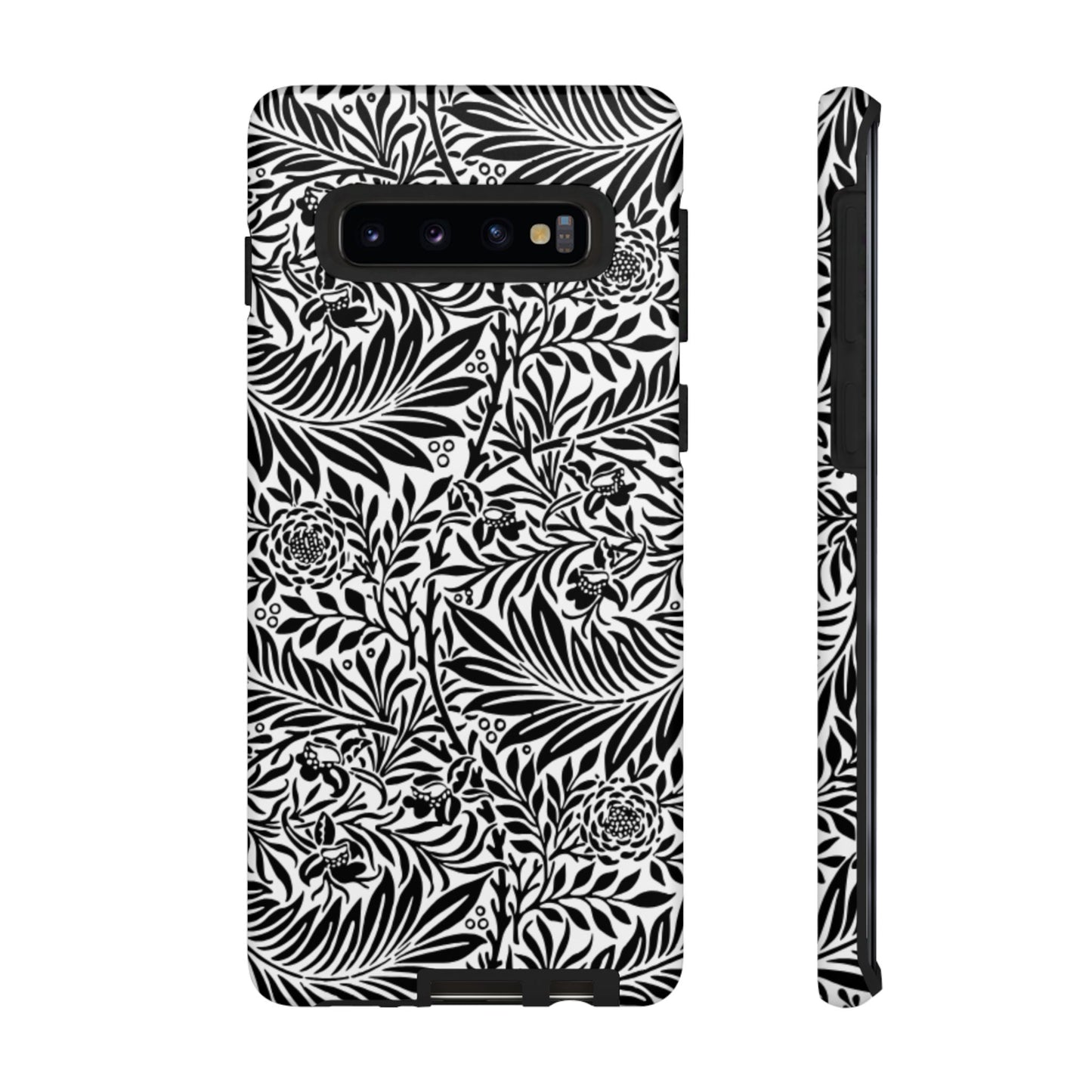 Black and White Botanical Floral Tough Phone Case