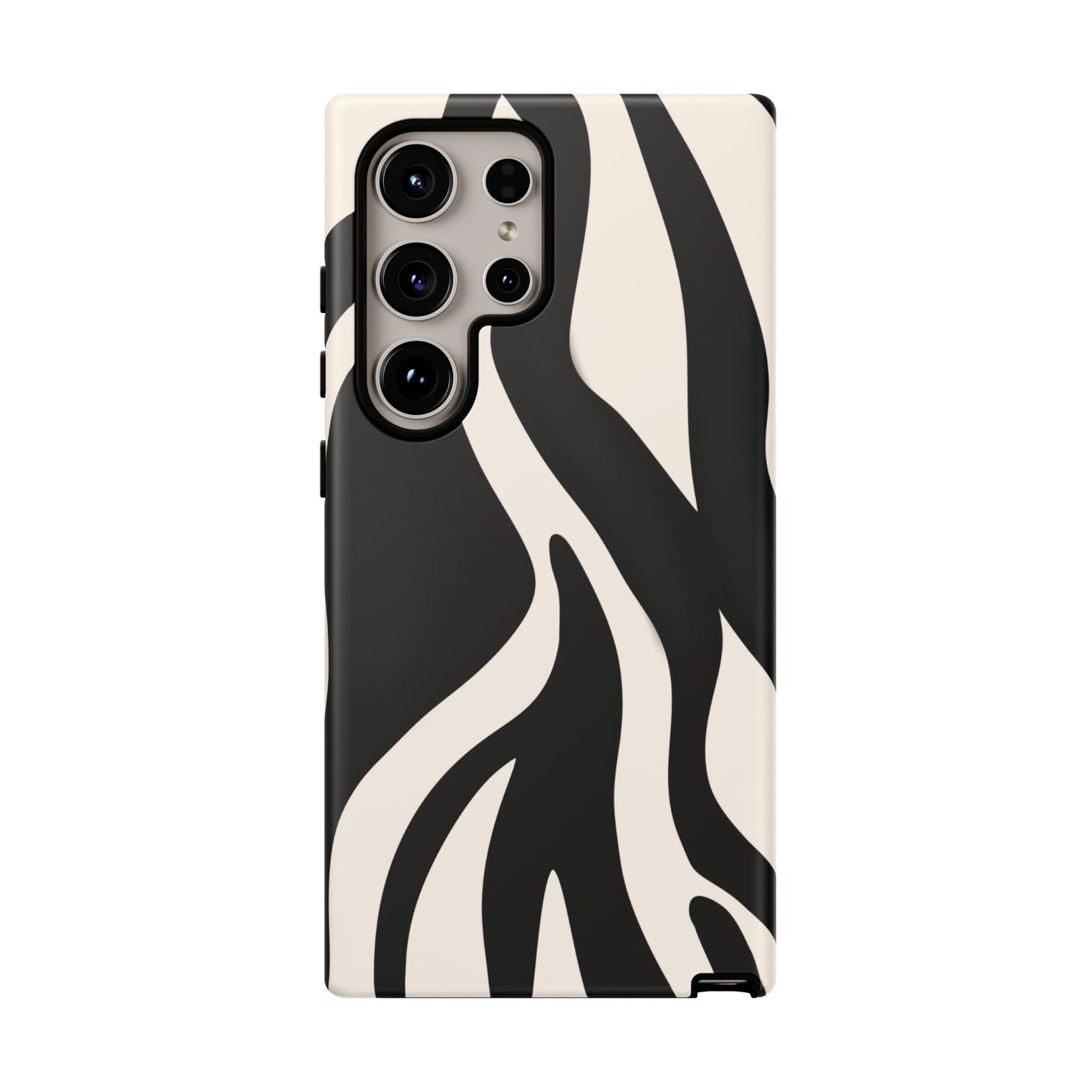 "Monochrome Waves: Zebra-Inspired Elegance Tough Case"