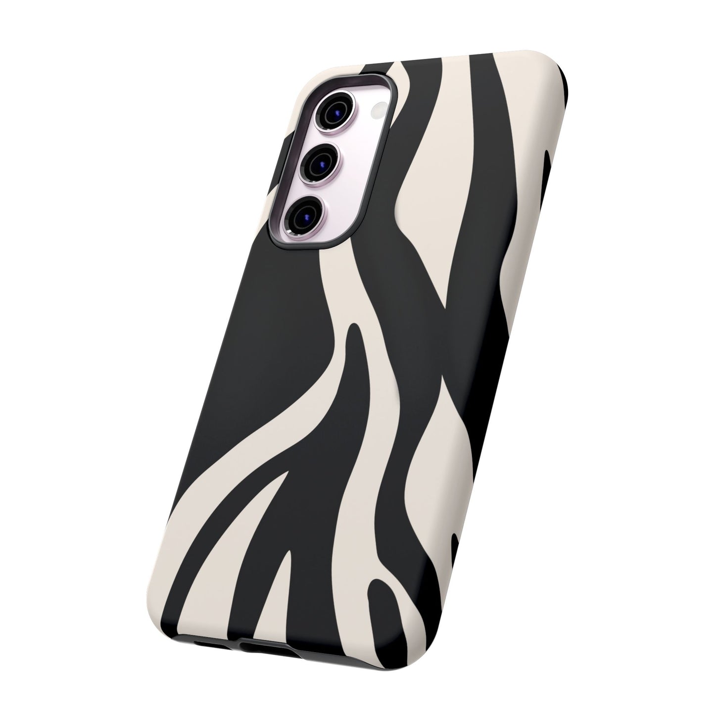 "Monochrome Waves: Zebra-Inspired Elegance Tough Case"