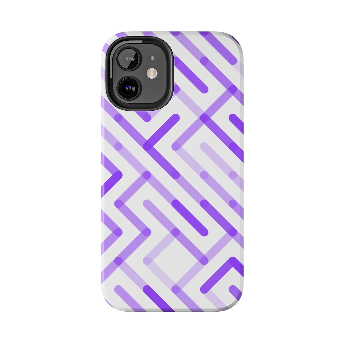 Purple Geometric Maze Tough Phone Case