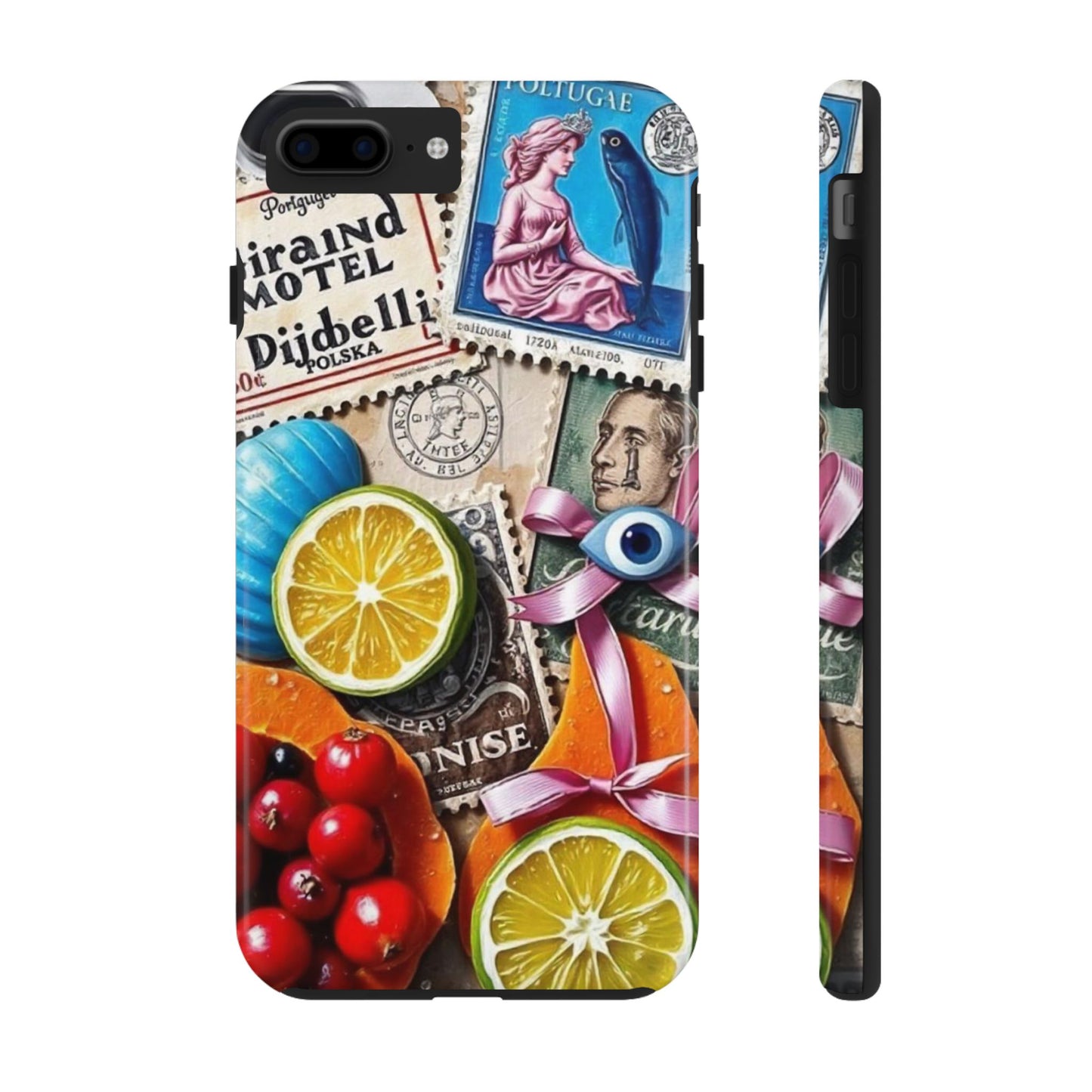 "Vibrant Collage: Travel, Culture, and Citrus Tough Phone Case"