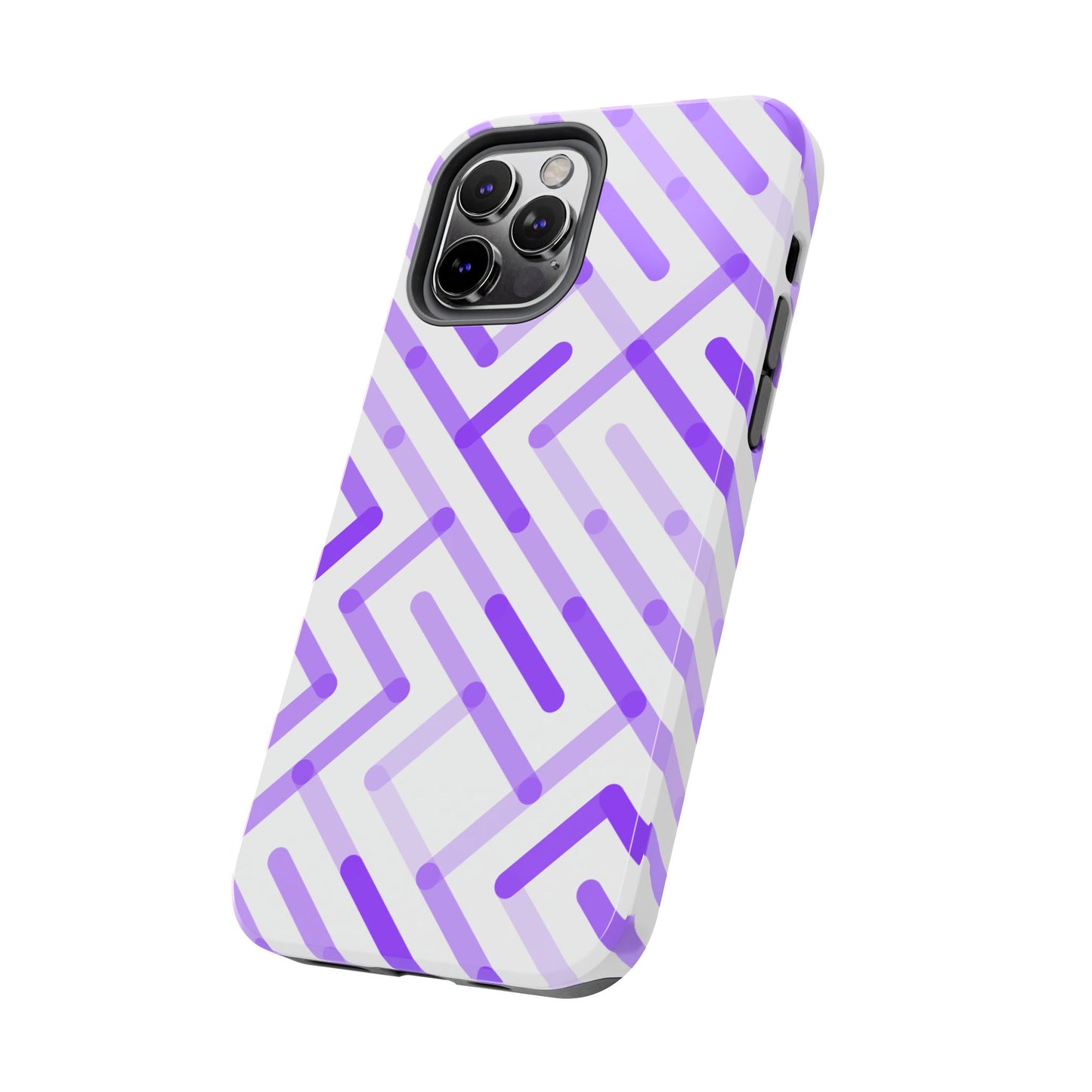 Purple Geometric Maze Tough Phone Case