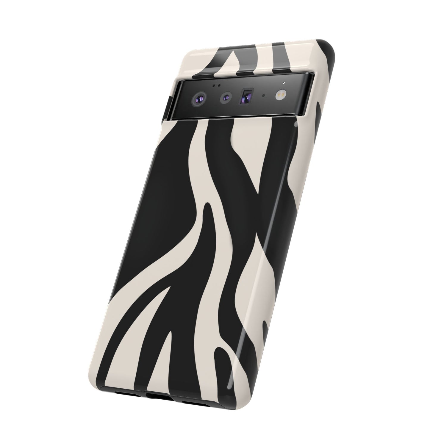 "Monochrome Waves: Zebra-Inspired Elegance Tough Case"