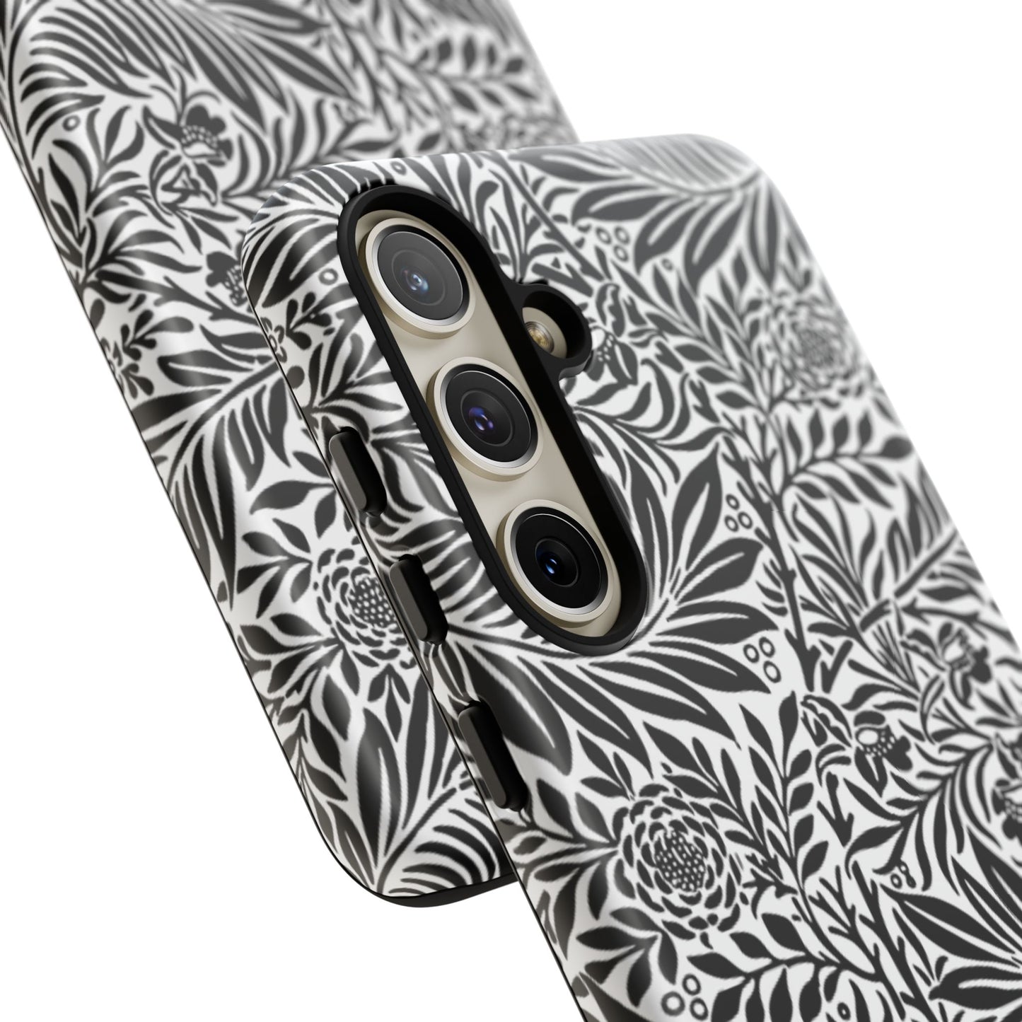 Black and White Botanical Floral Tough Phone Case