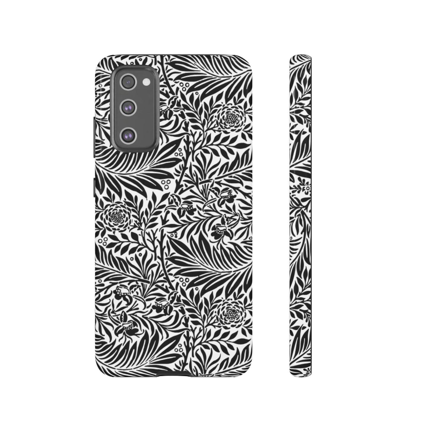 Black and White Botanical Floral Tough Phone Case