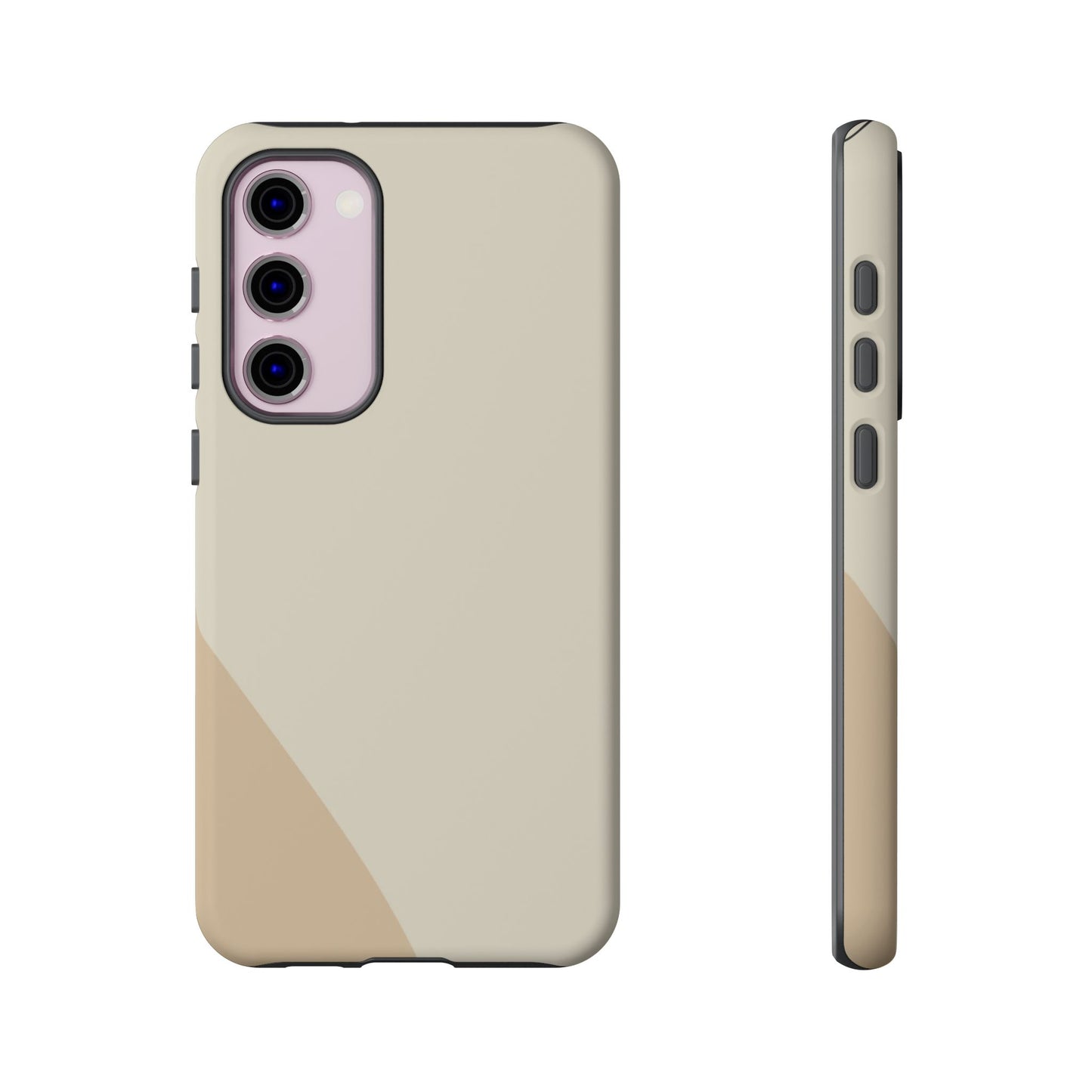 Minimalist Two-Tone Beige Tough Phone Case