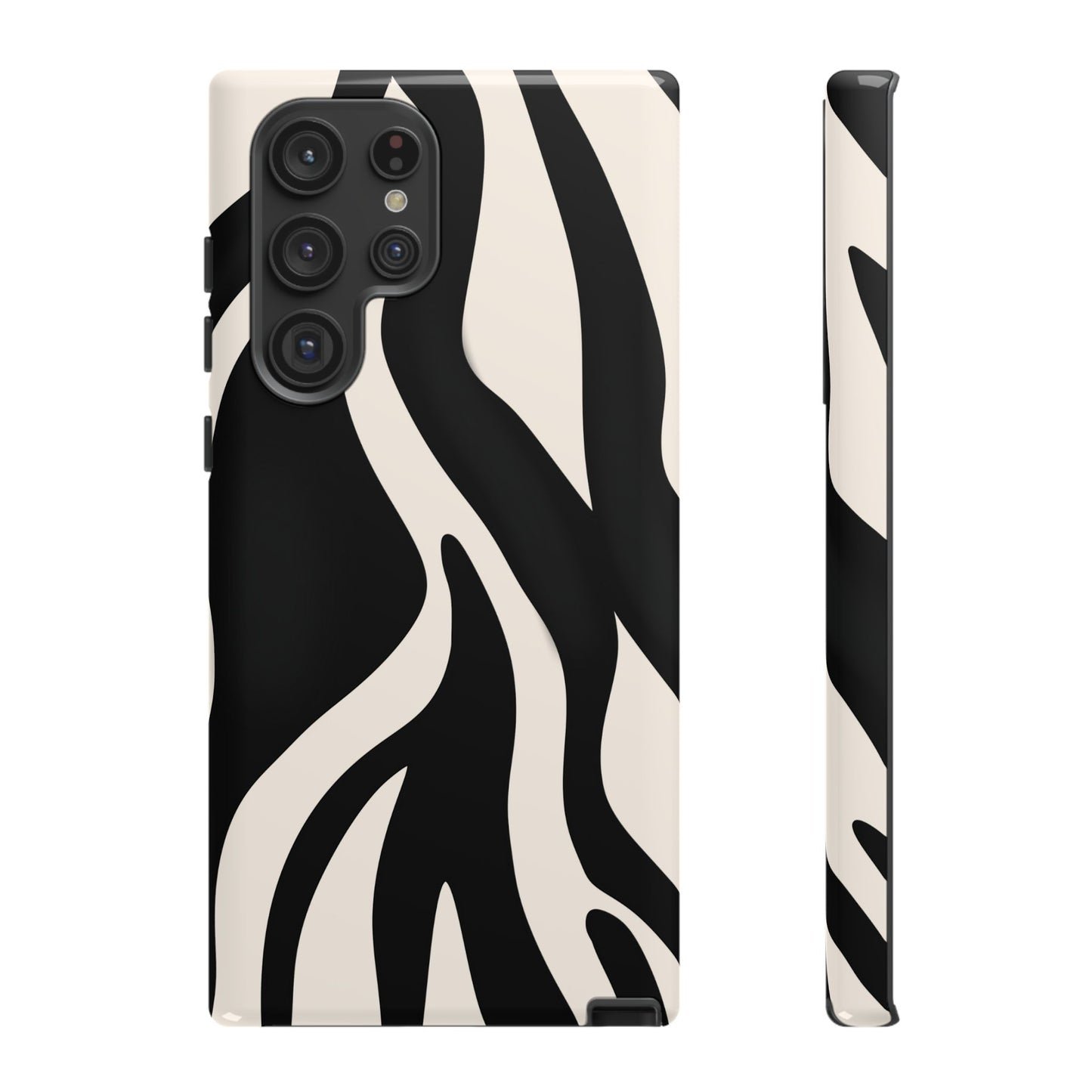 "Monochrome Waves: Zebra-Inspired Elegance Tough Case"