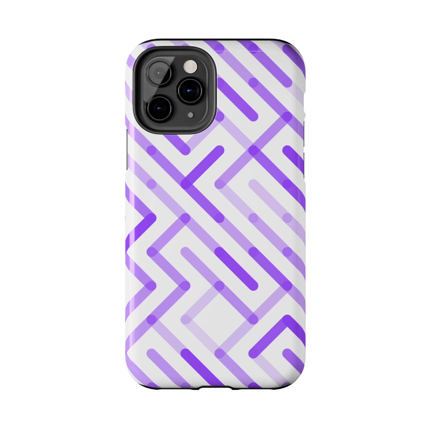 Purple Geometric Maze Tough Phone Case