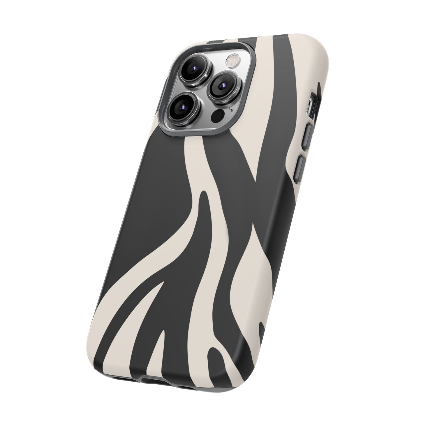 "Monochrome Waves: Zebra-Inspired Elegance Tough Case"