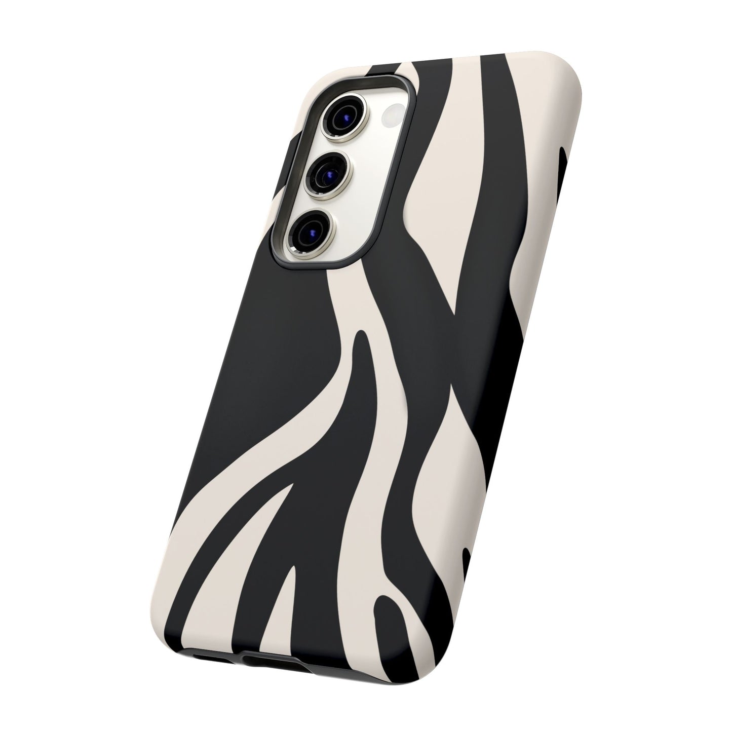 "Monochrome Waves: Zebra-Inspired Elegance Tough Case"