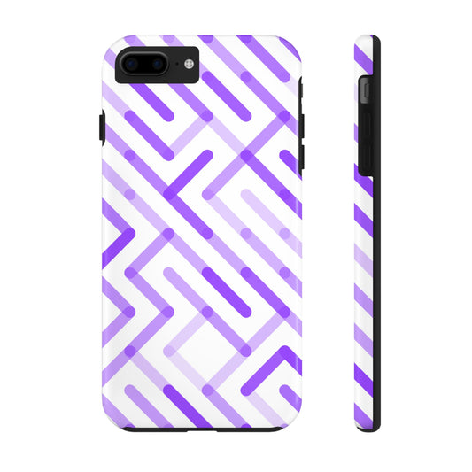 Purple Geometric Maze Tough Phone Case