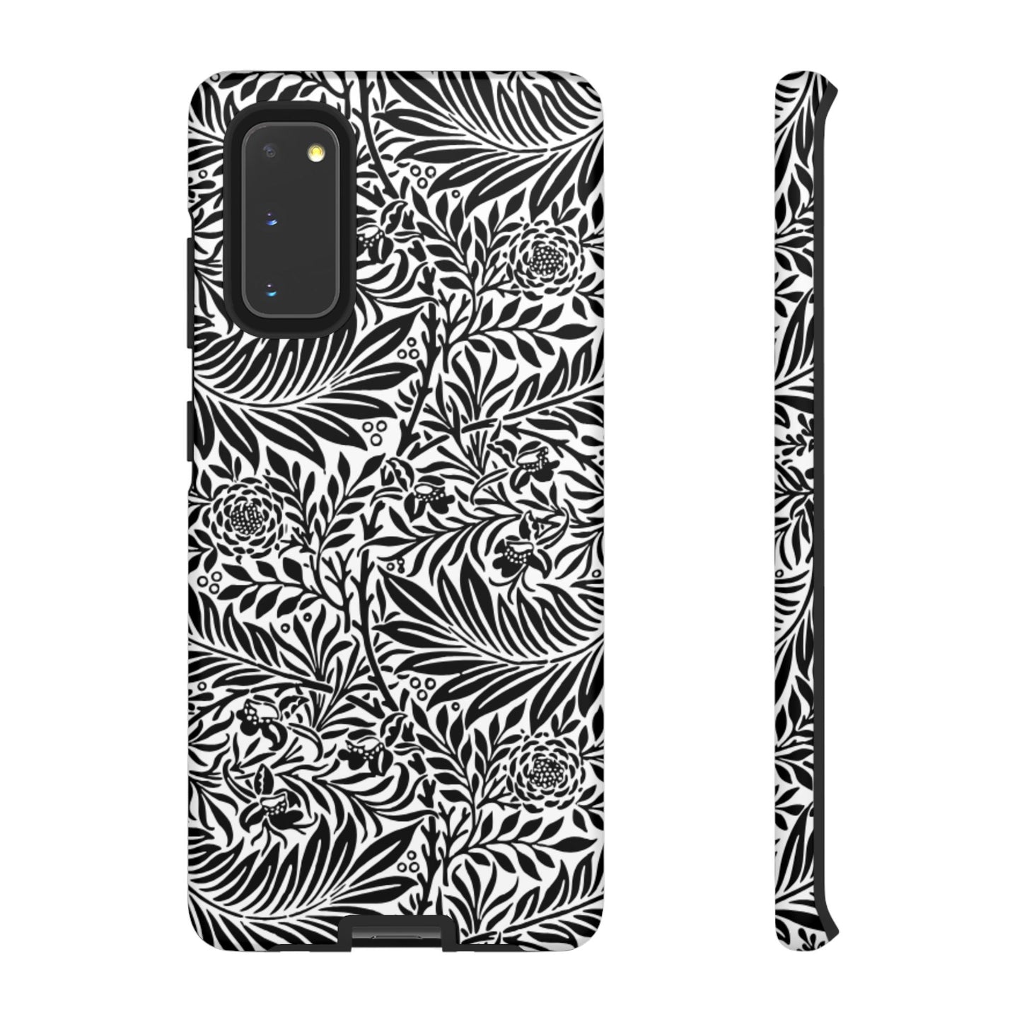 Black and White Botanical Floral Tough Phone Case