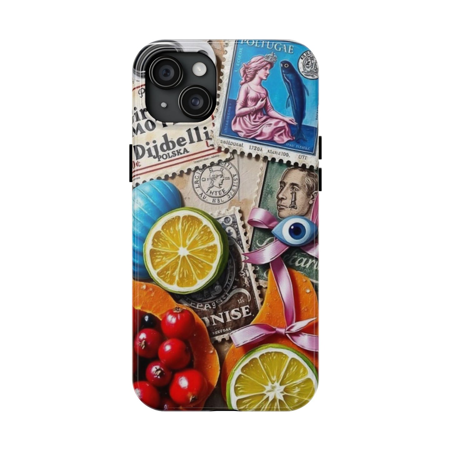 "Vibrant Collage: Travel, Culture, and Citrus Tough Phone Case"