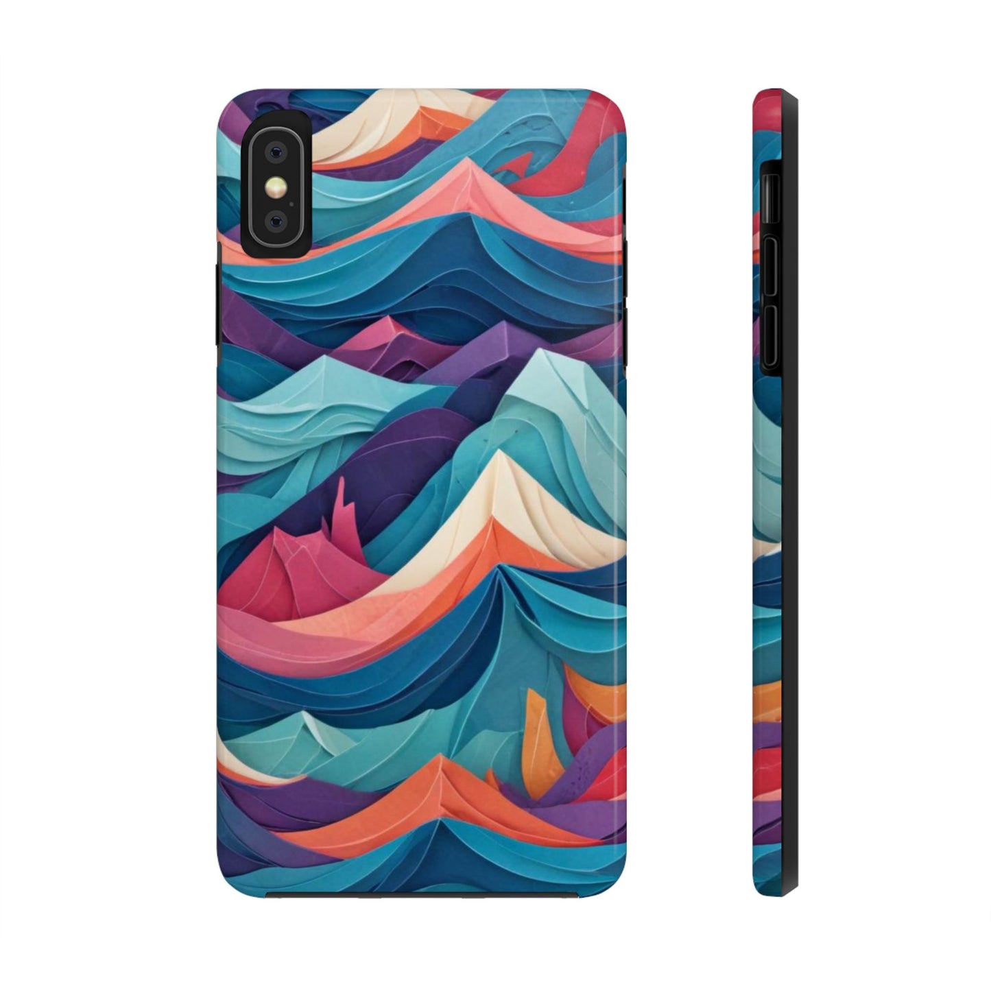 Aqua Turquoise Fabric Pattern –Tough Phone Case