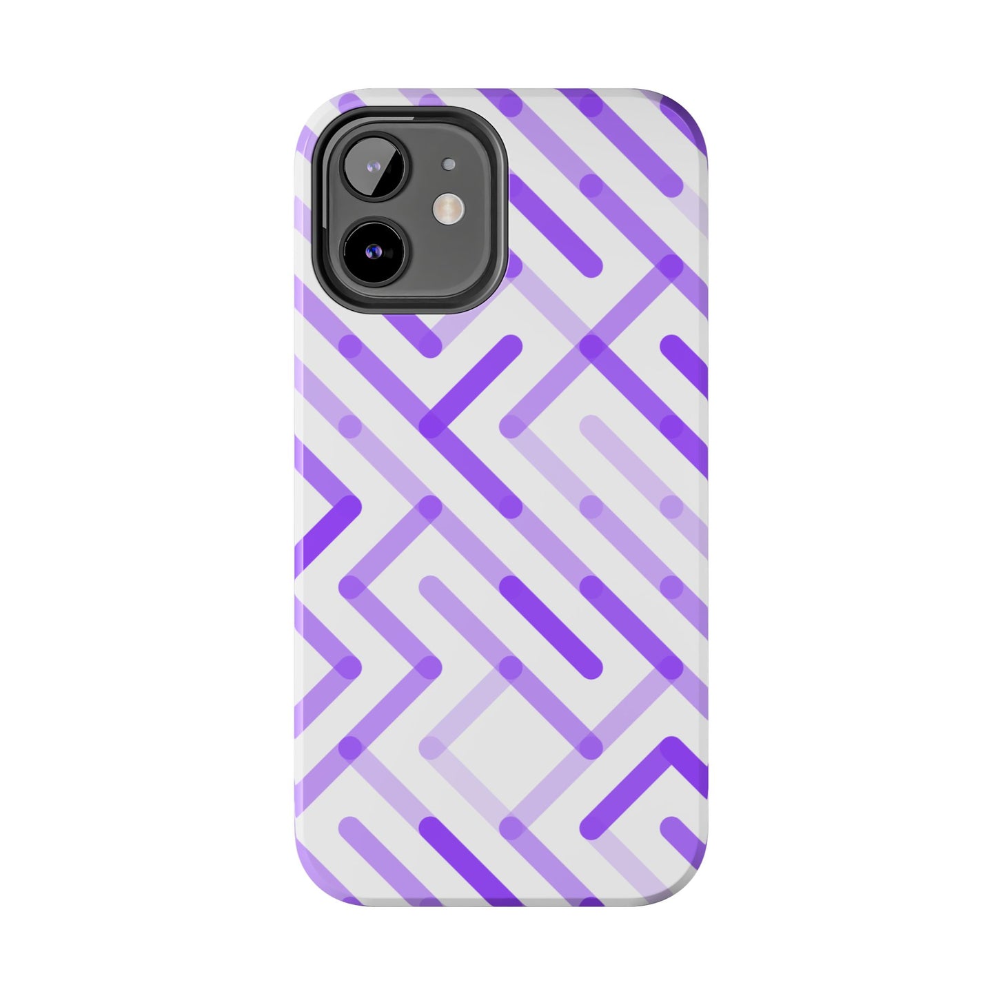 Purple Geometric Maze Tough Phone Case