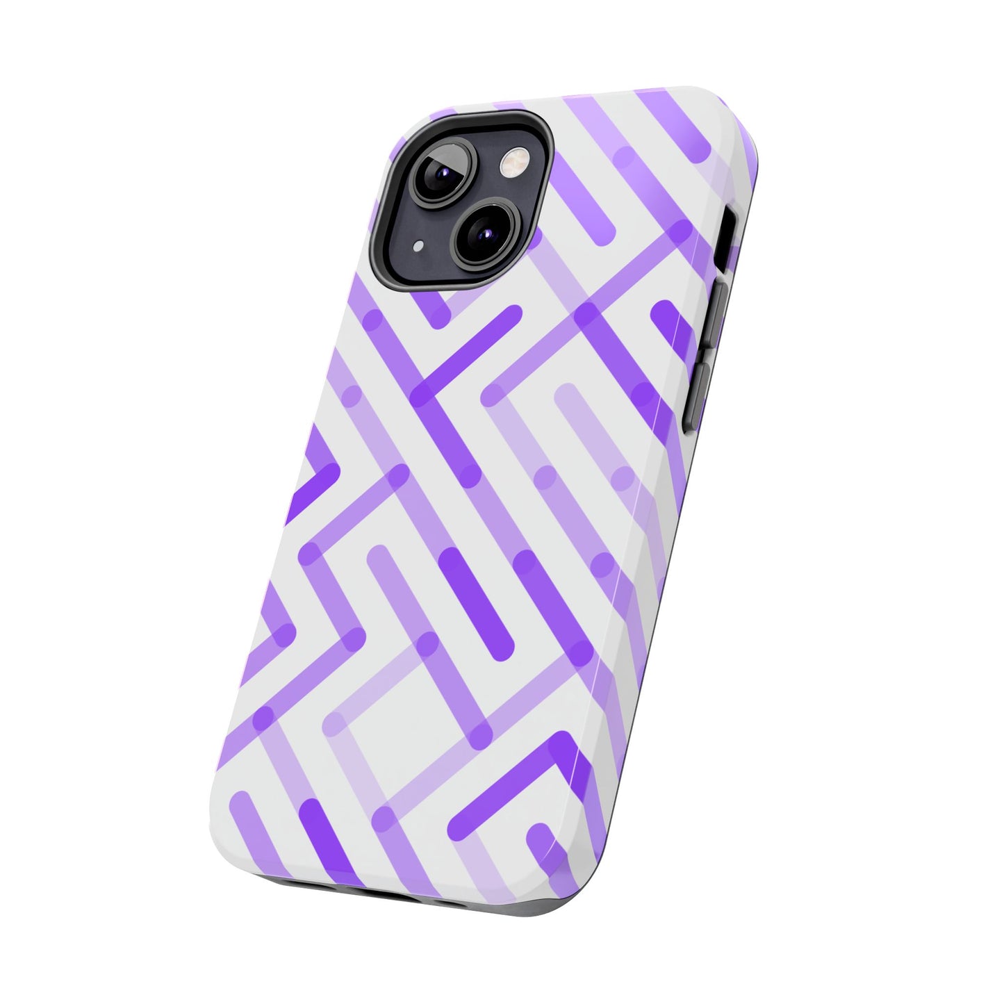 Purple Geometric Maze Tough Phone Case