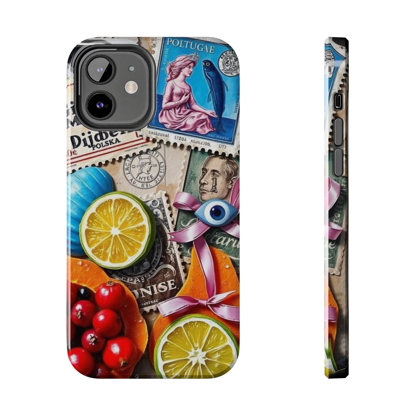 "Vibrant Collage: Travel, Culture, and Citrus Tough Phone Case"