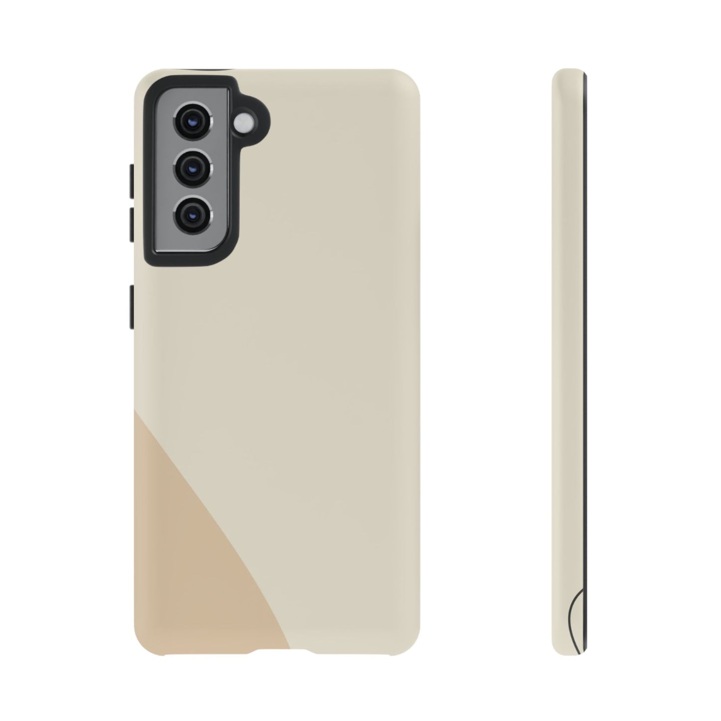 Minimalist Two-Tone Beige Tough Phone Case