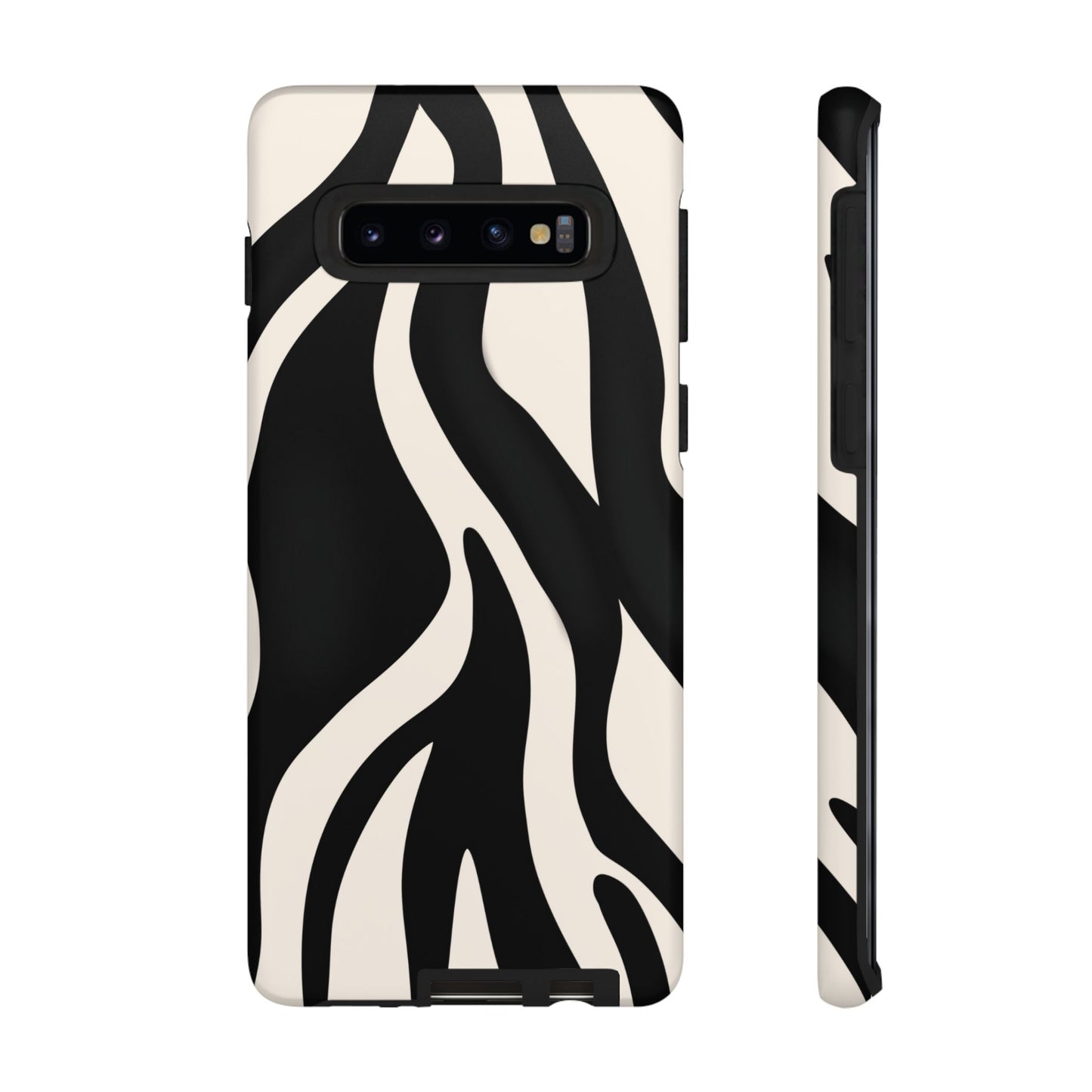 "Monochrome Waves: Zebra-Inspired Elegance Tough Case"