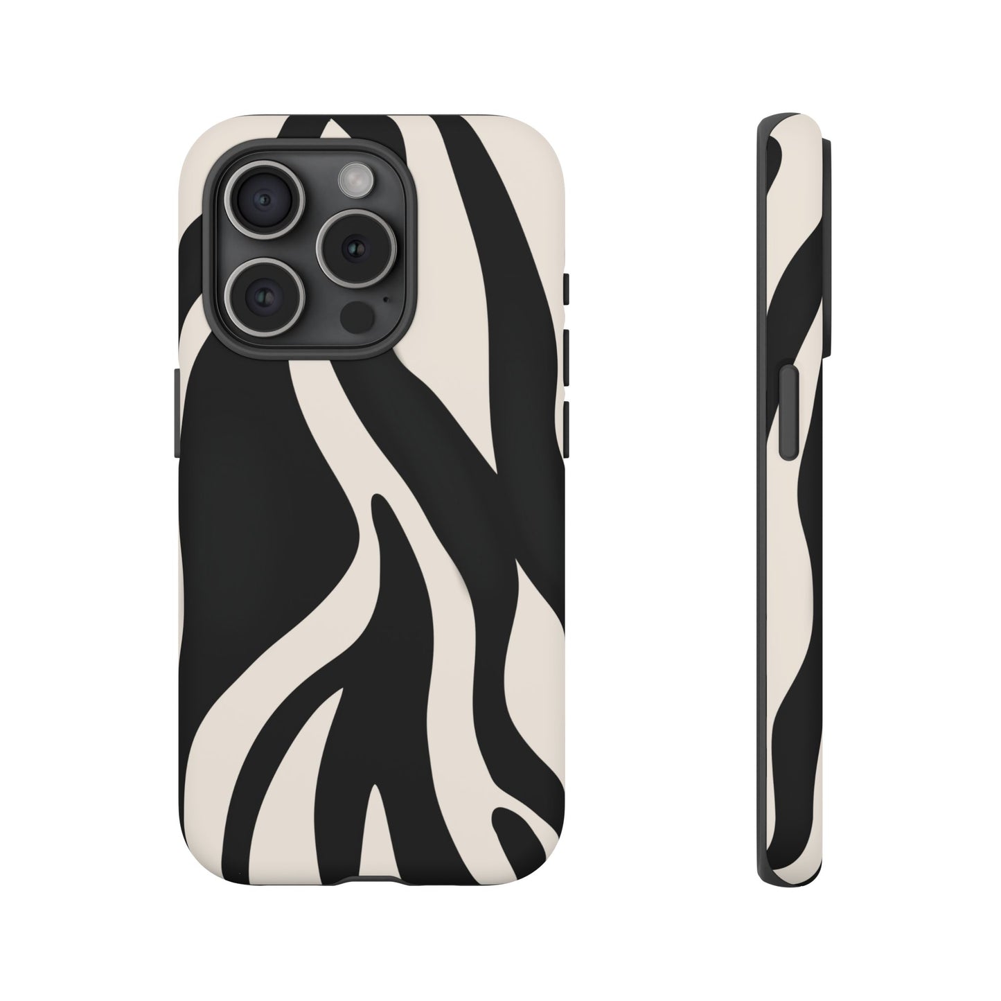 "Monochrome Waves: Zebra-Inspired Elegance Tough Case"