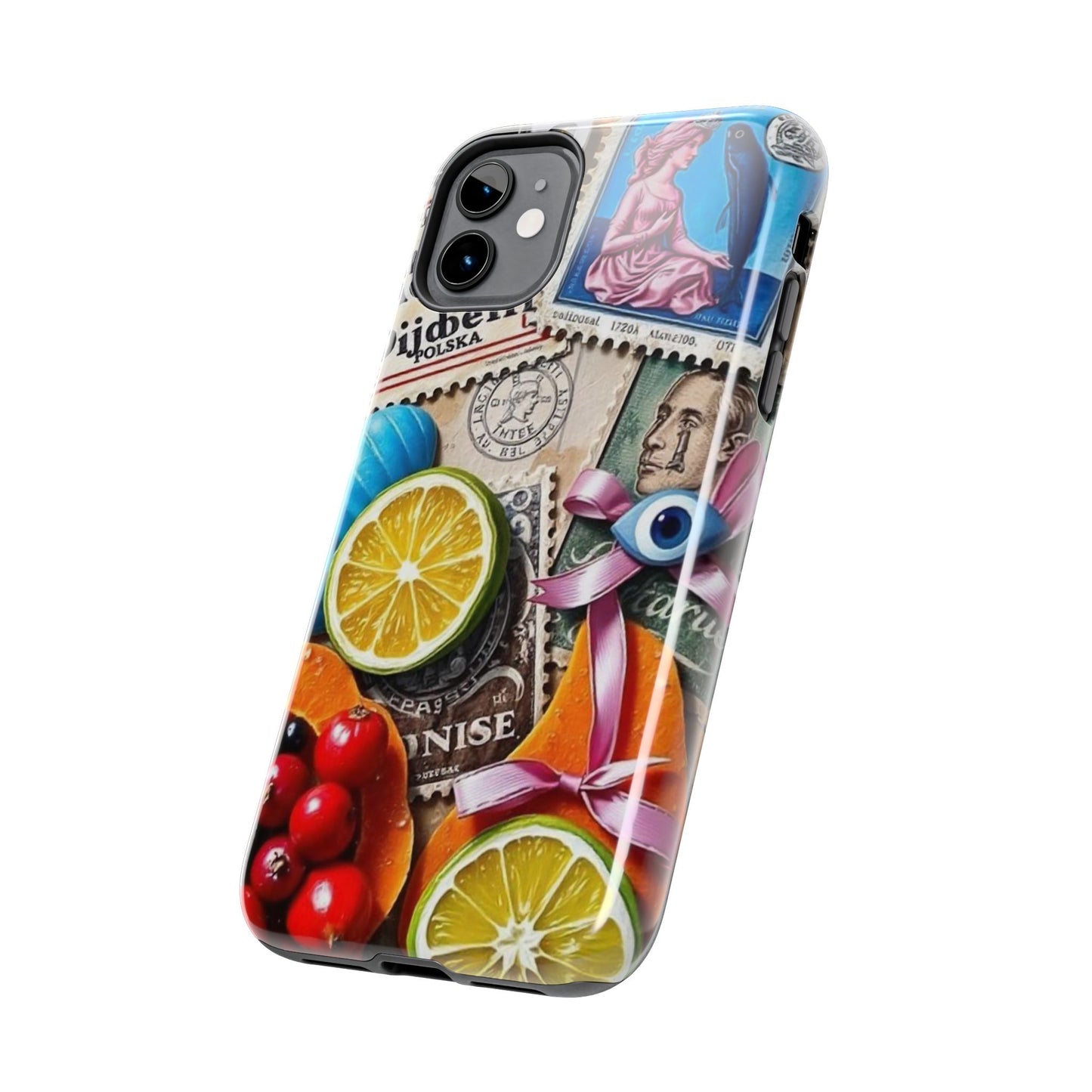 "Vibrant Collage: Travel, Culture, and Citrus Tough Phone Case"