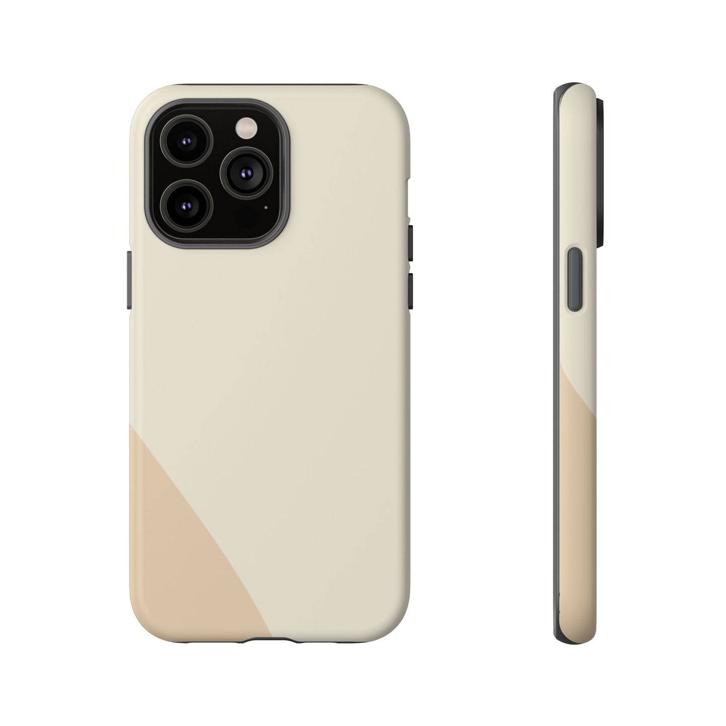 Minimalist Two-Tone Beige Tough Phone Case