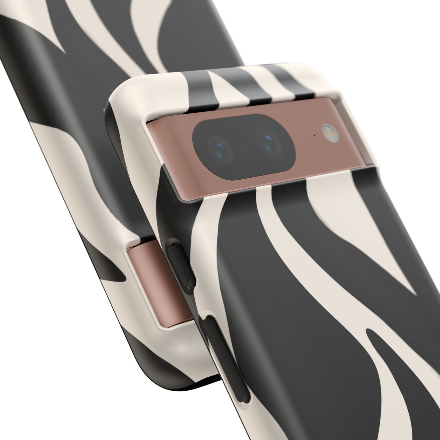 "Monochrome Waves: Zebra-Inspired Elegance Tough Case"