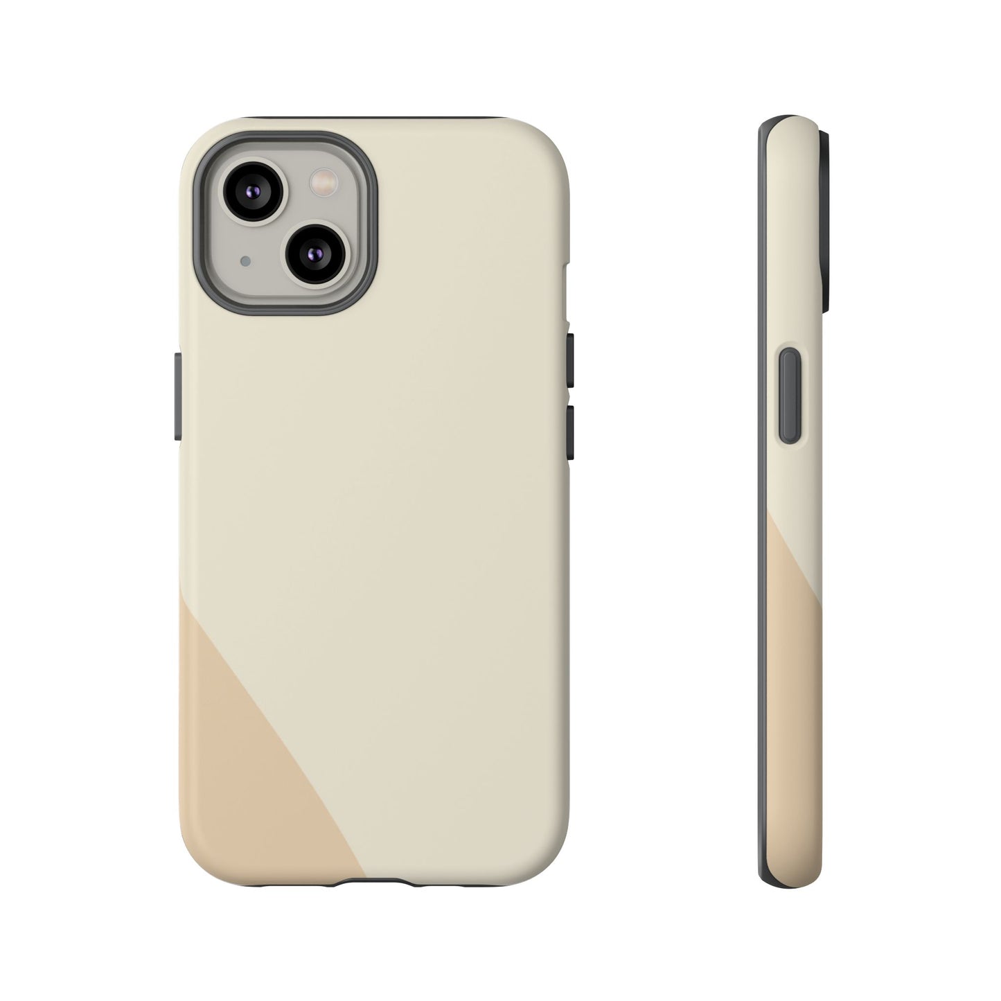 Minimalist Two-Tone Beige Tough Phone Case