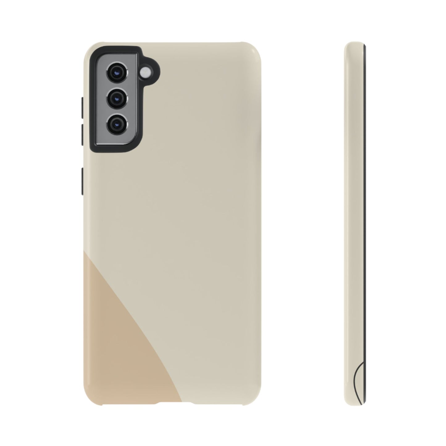 Minimalist Two-Tone Beige Tough Phone Case