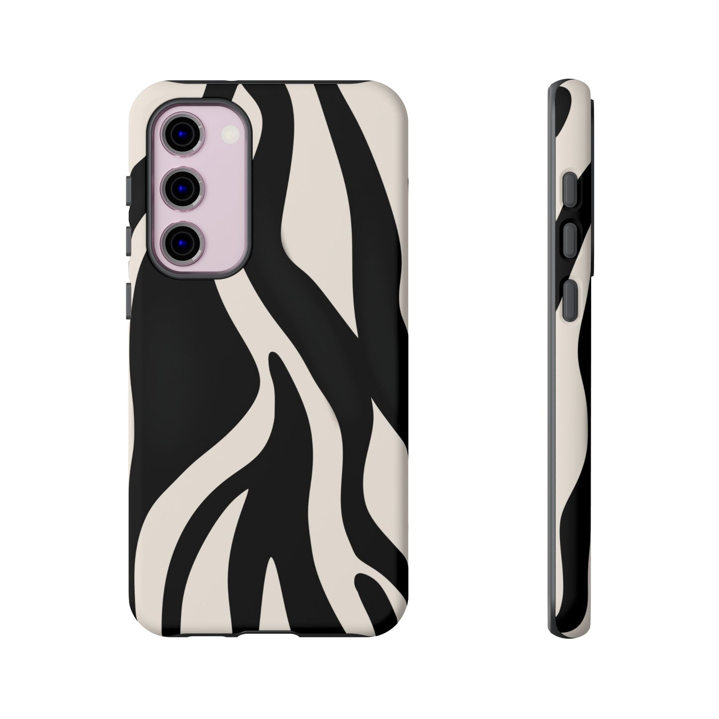 "Monochrome Waves: Zebra-Inspired Elegance Tough Case"