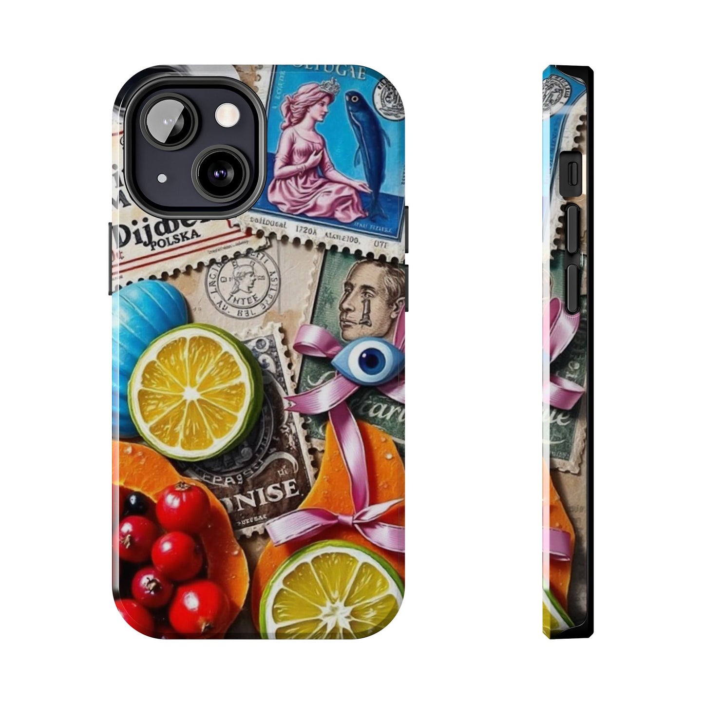 "Vibrant Collage: Travel, Culture, and Citrus Tough Phone Case"