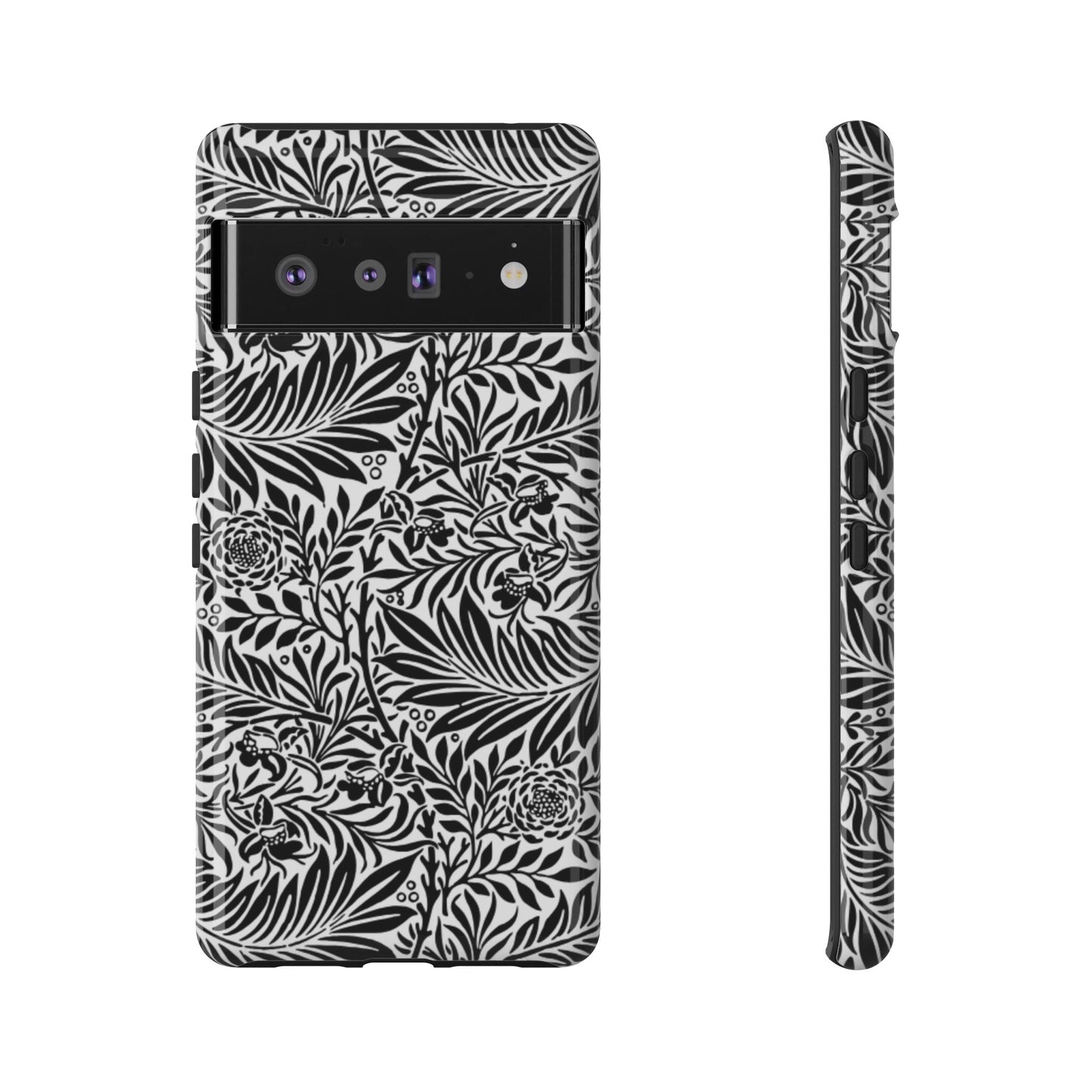 Black and White Botanical Floral Tough Phone Case