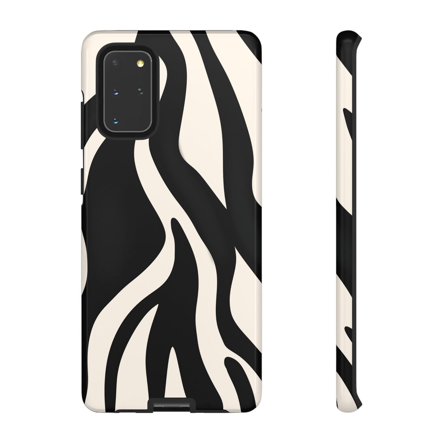 "Monochrome Waves: Zebra-Inspired Elegance Tough Case"